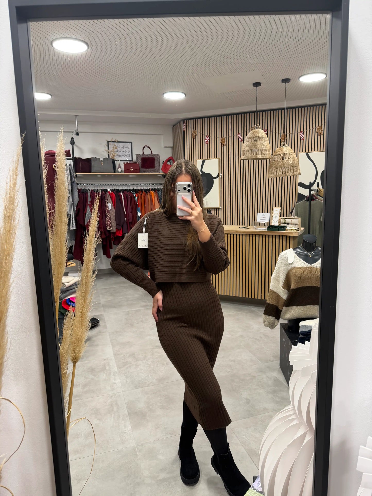 Strickkleid "2-teilig" Schokobraun