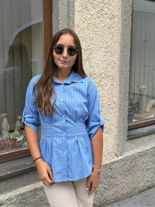 Bluse "Pinstripe" Blau