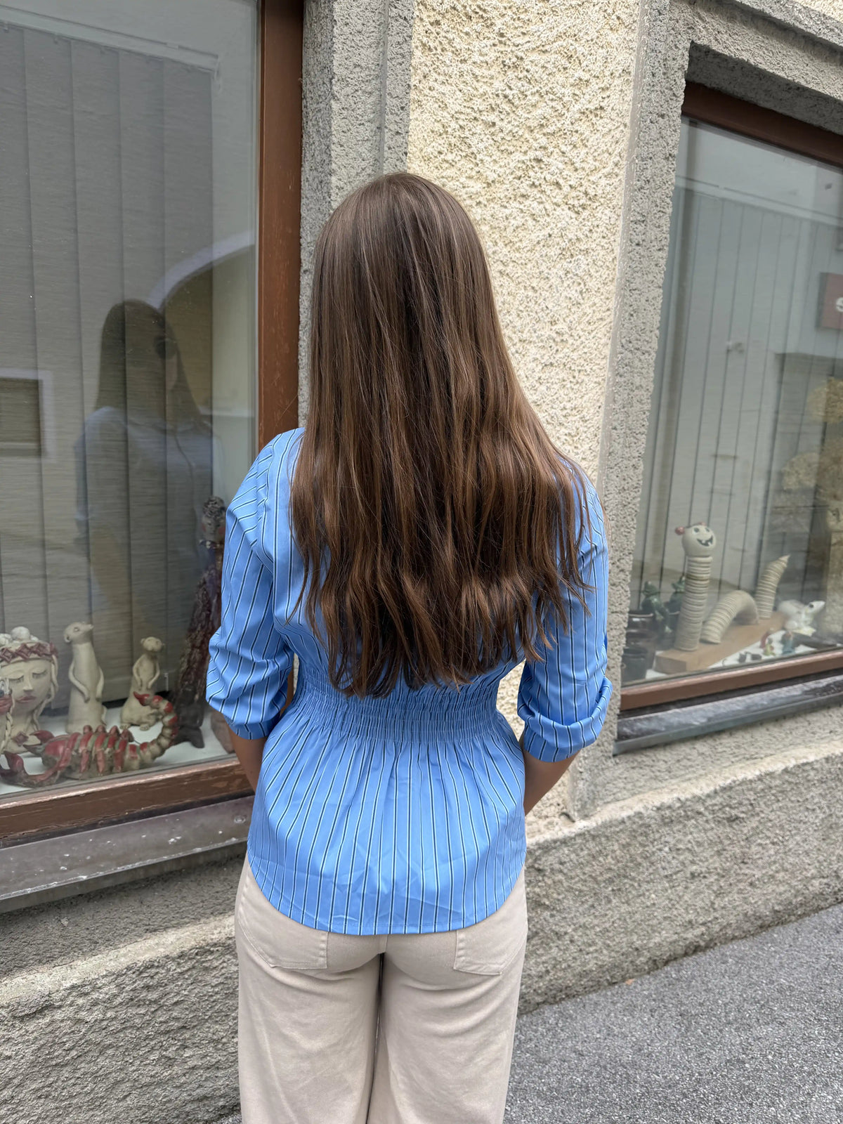 Bluse "Pinstripe" Blau