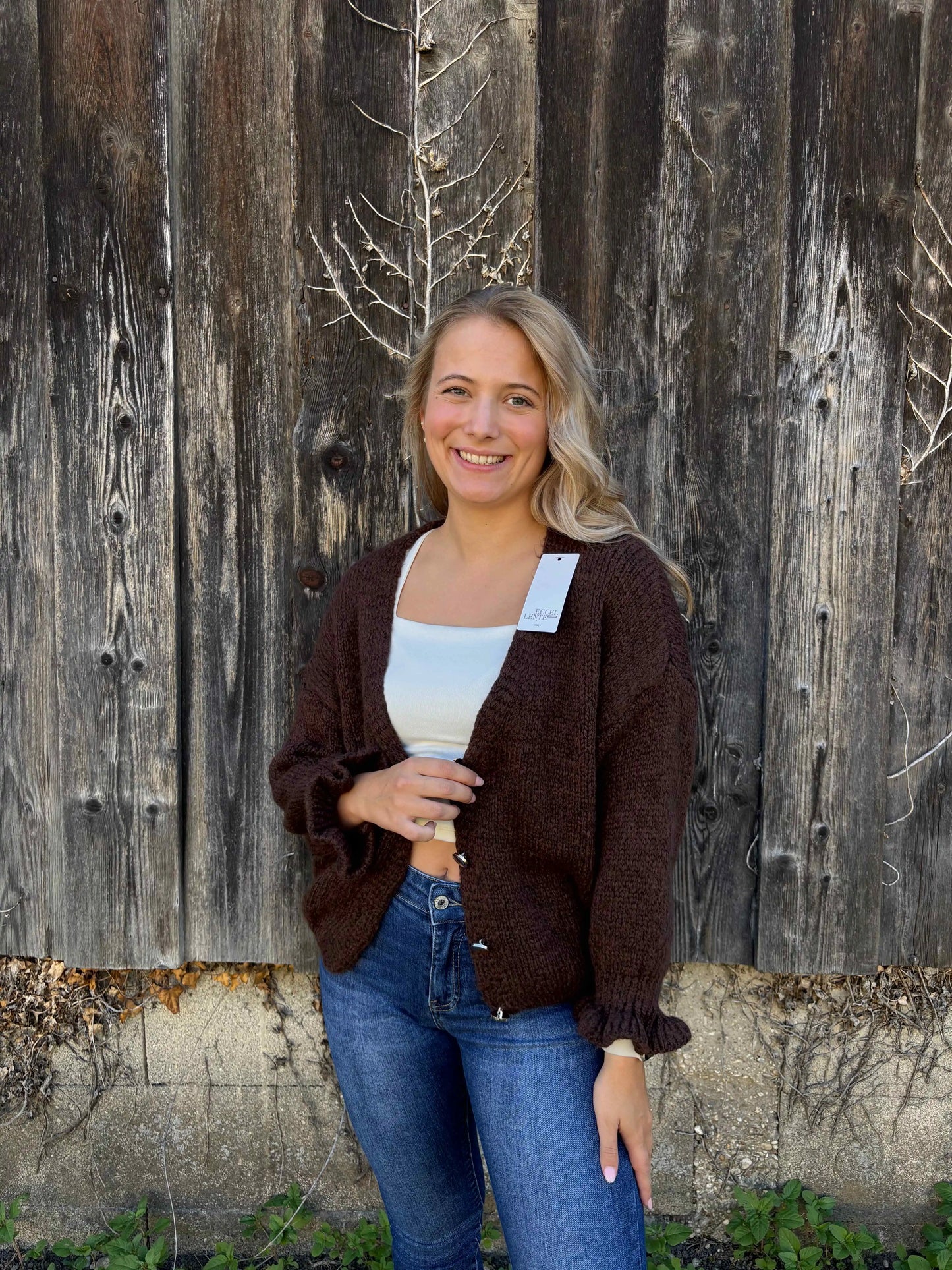 Cardigan "Malio" Schokobraun