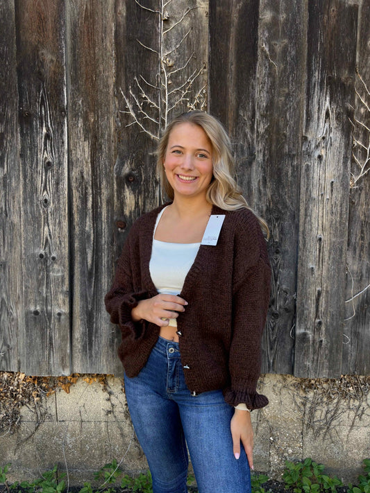 Cardigan "Malio" Schokobraun