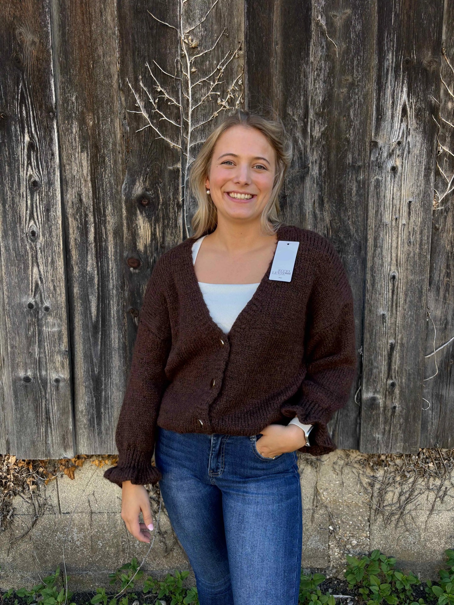 Cardigan "Malio" Schokobraun