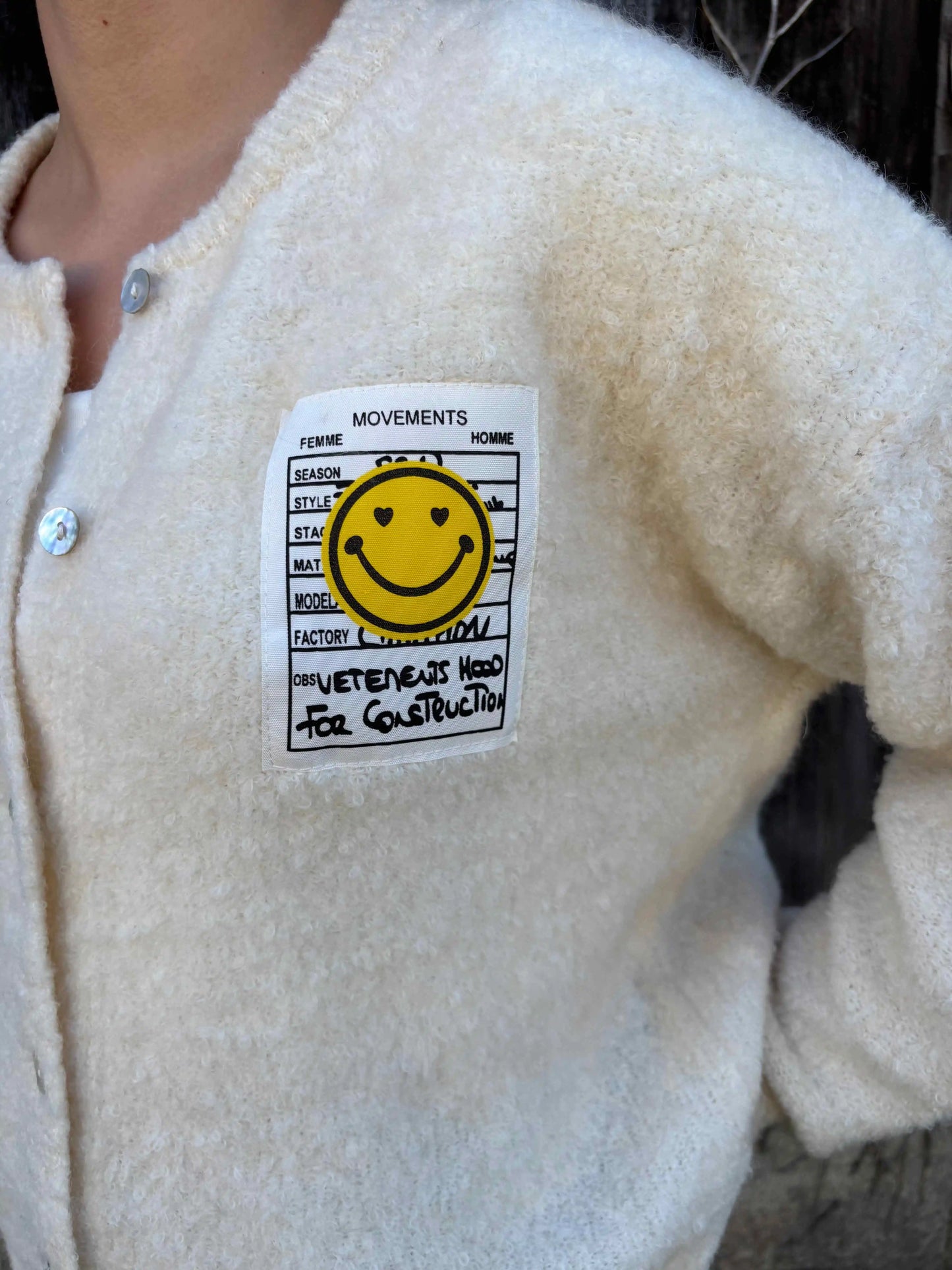 Cardigan "Smiley" Beige