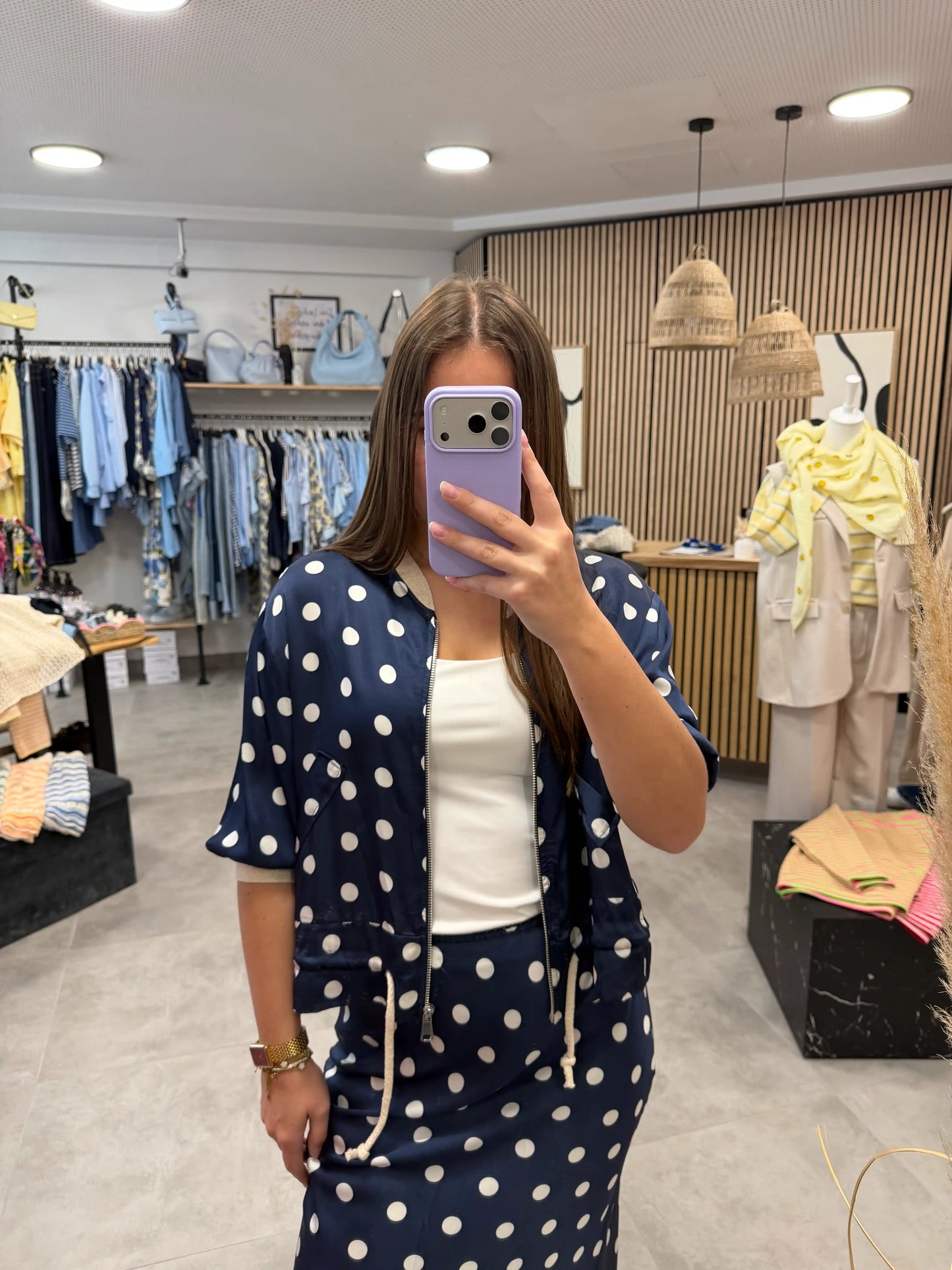 Jacke "Punkte" Dunkelblau