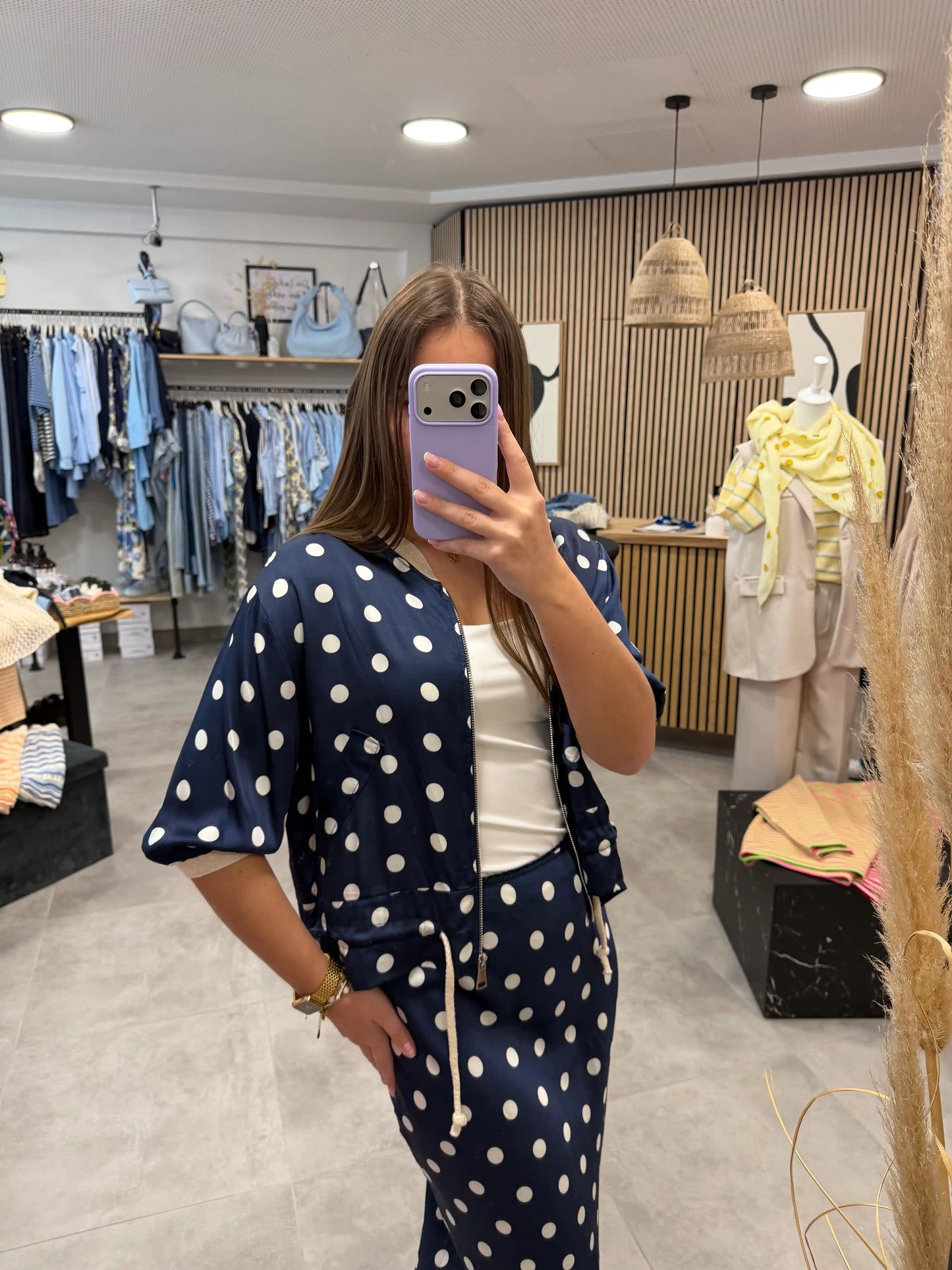 Jacke "Punkte" Dunkelblau