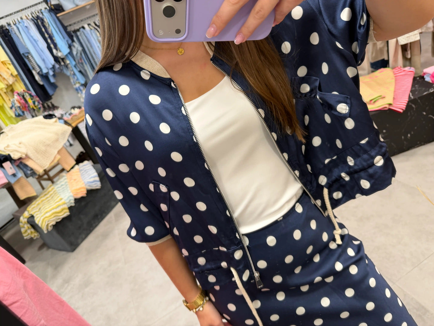 Jacke "Punkte" Dunkelblau