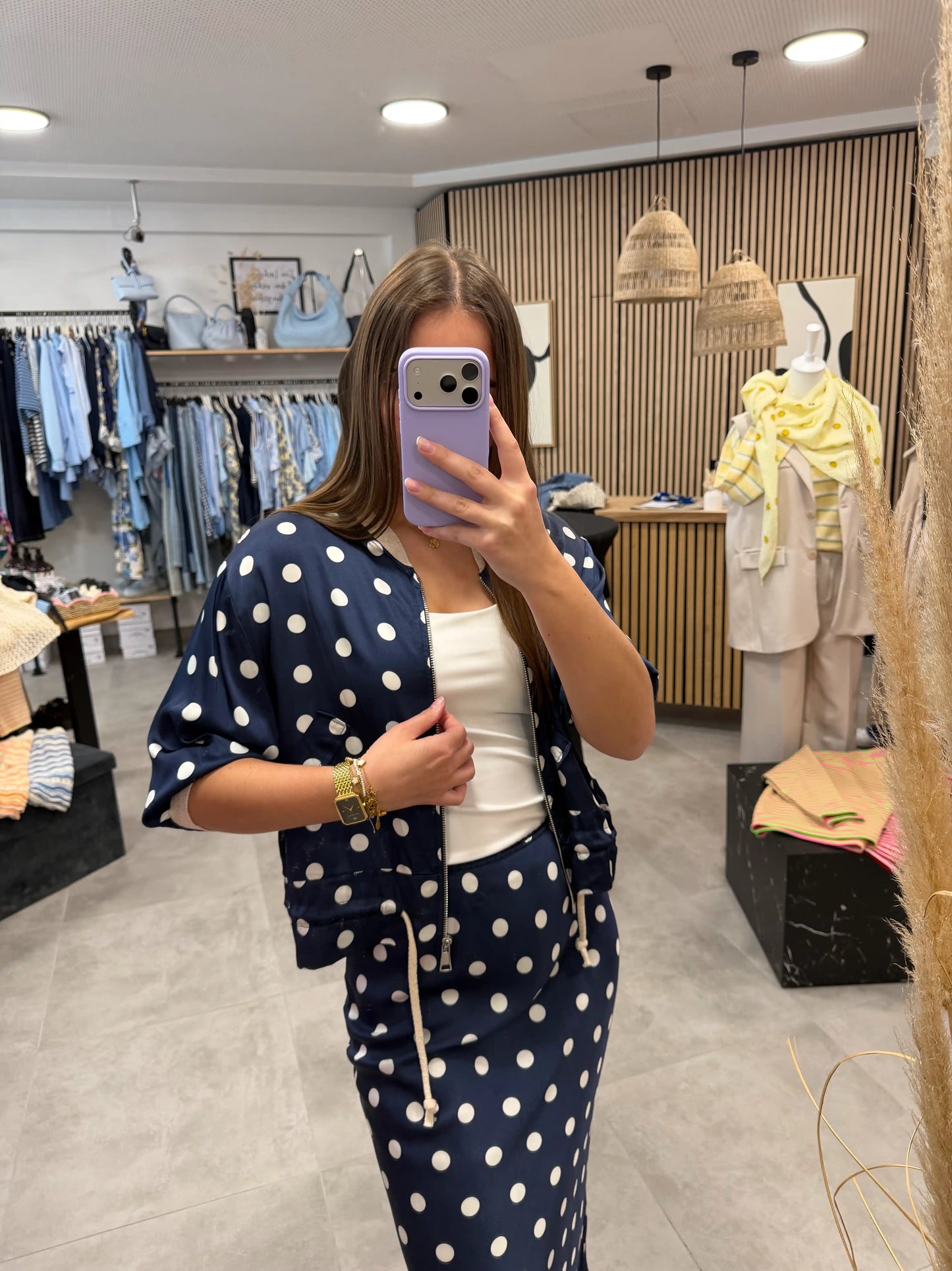 Jacke "Punkte" Dunkelblau