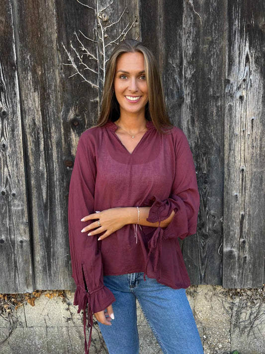 Bluse "Fay" Weinrot