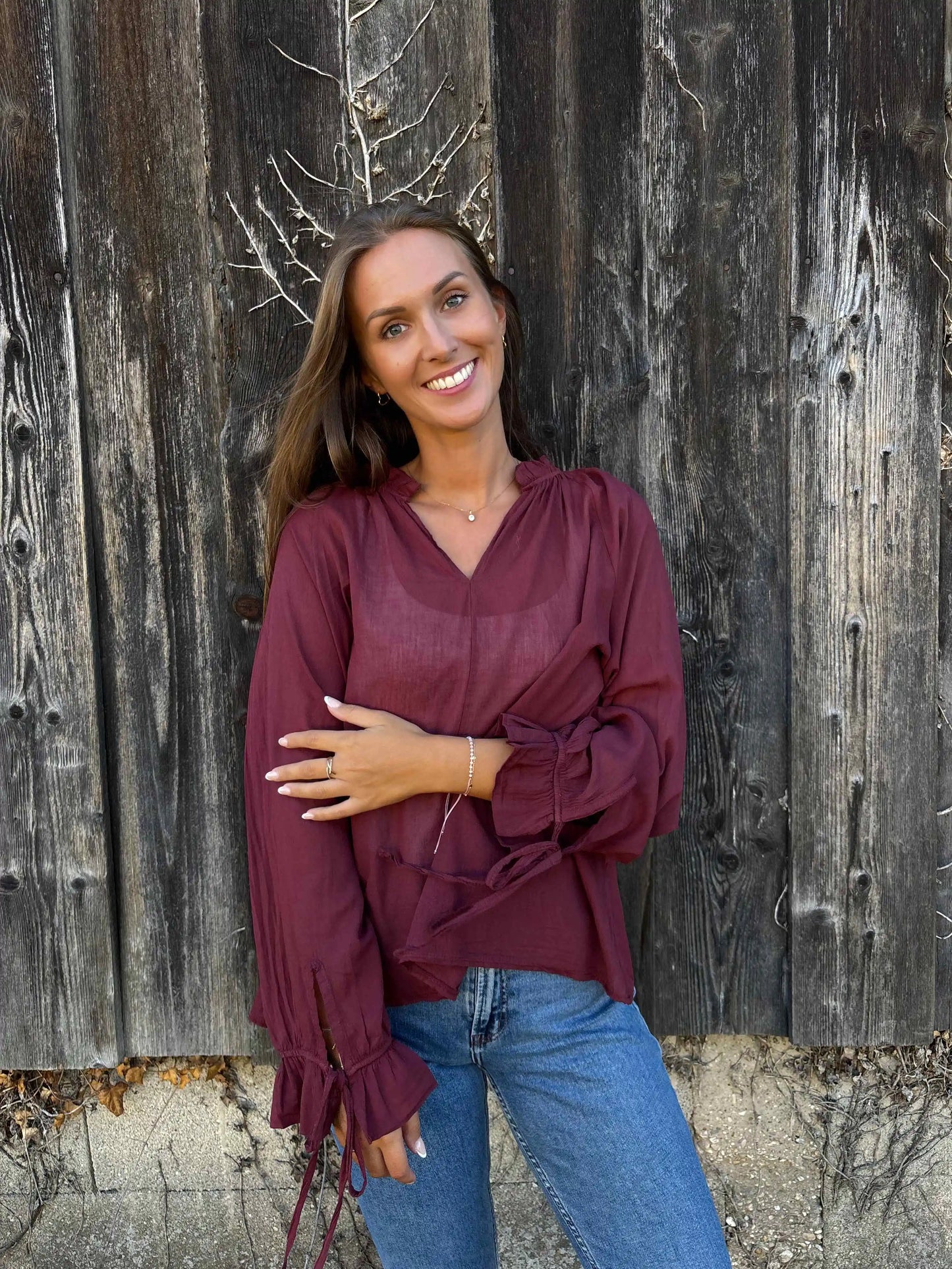 Bluse "Fay" Weinrot