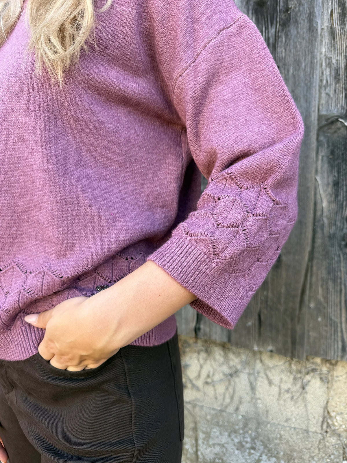 Pullover "Diamond Knit" Altrosa