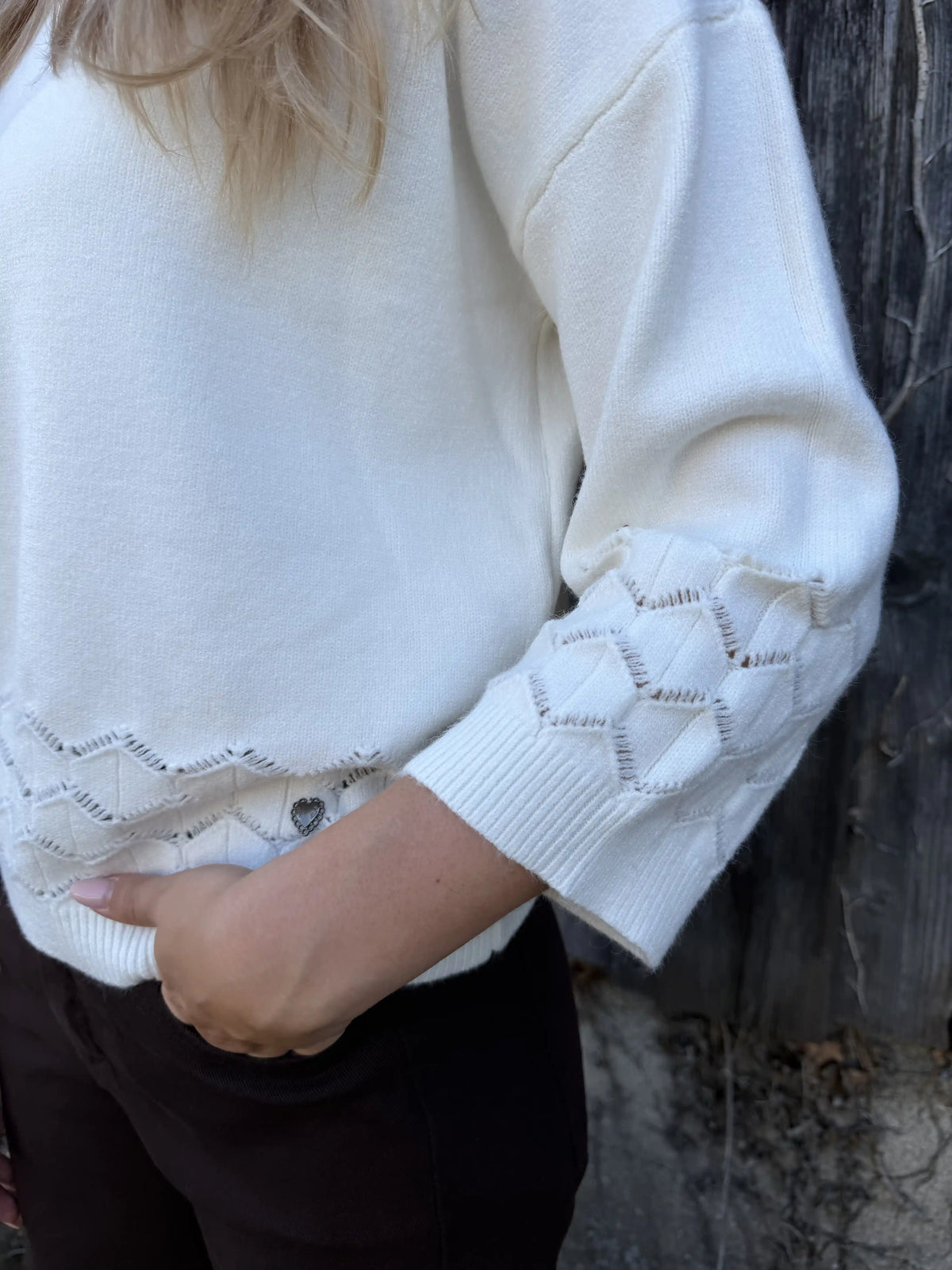 Pullover "Diamond Knit" Beige