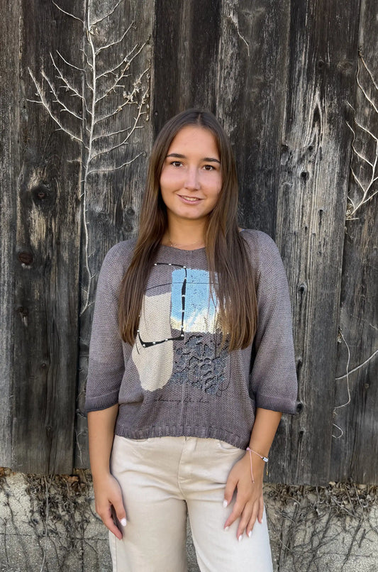 Pullover"Art Mosaic" Taupe
