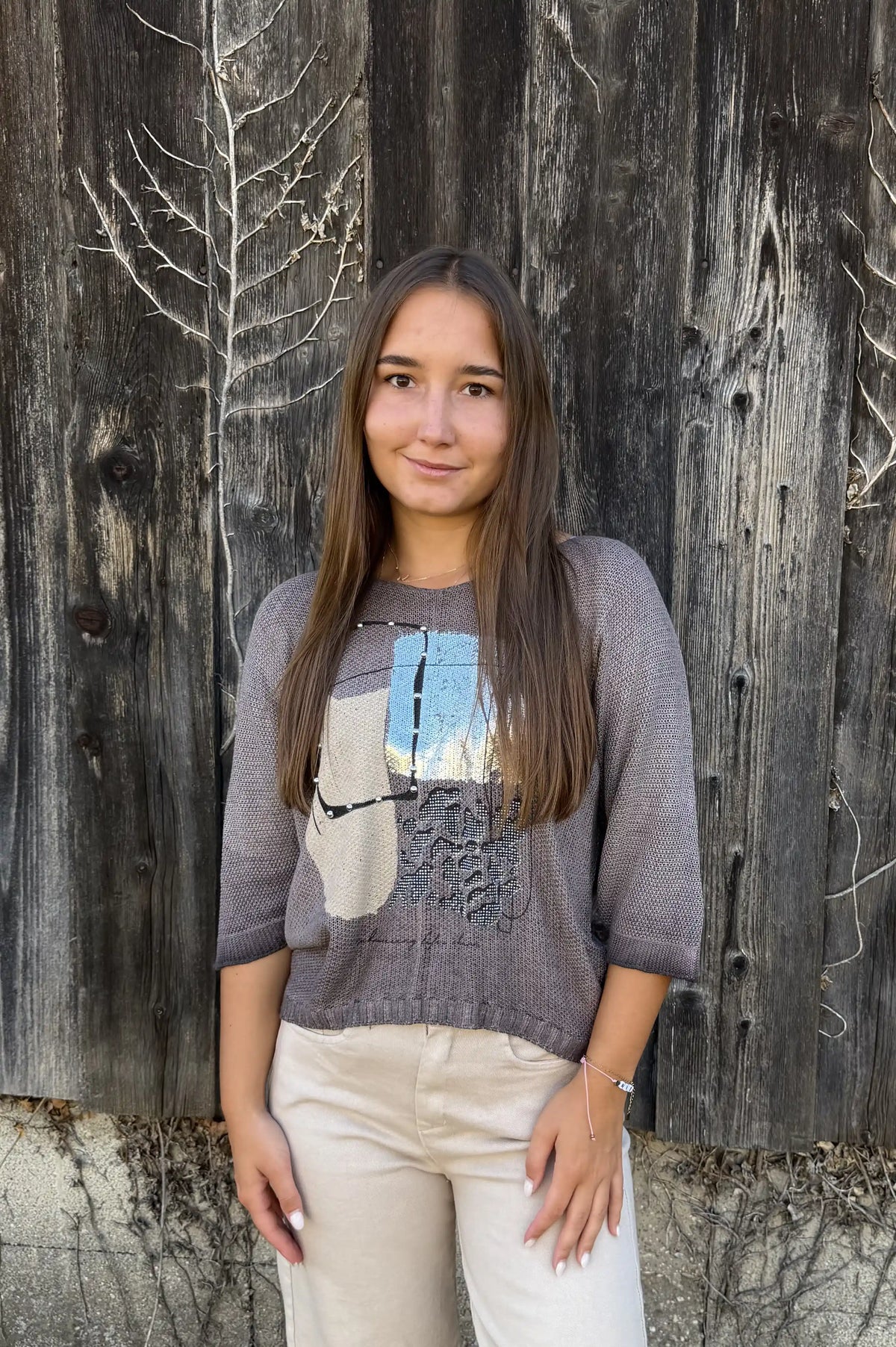 Pullover"Art Mosaic" Taupe