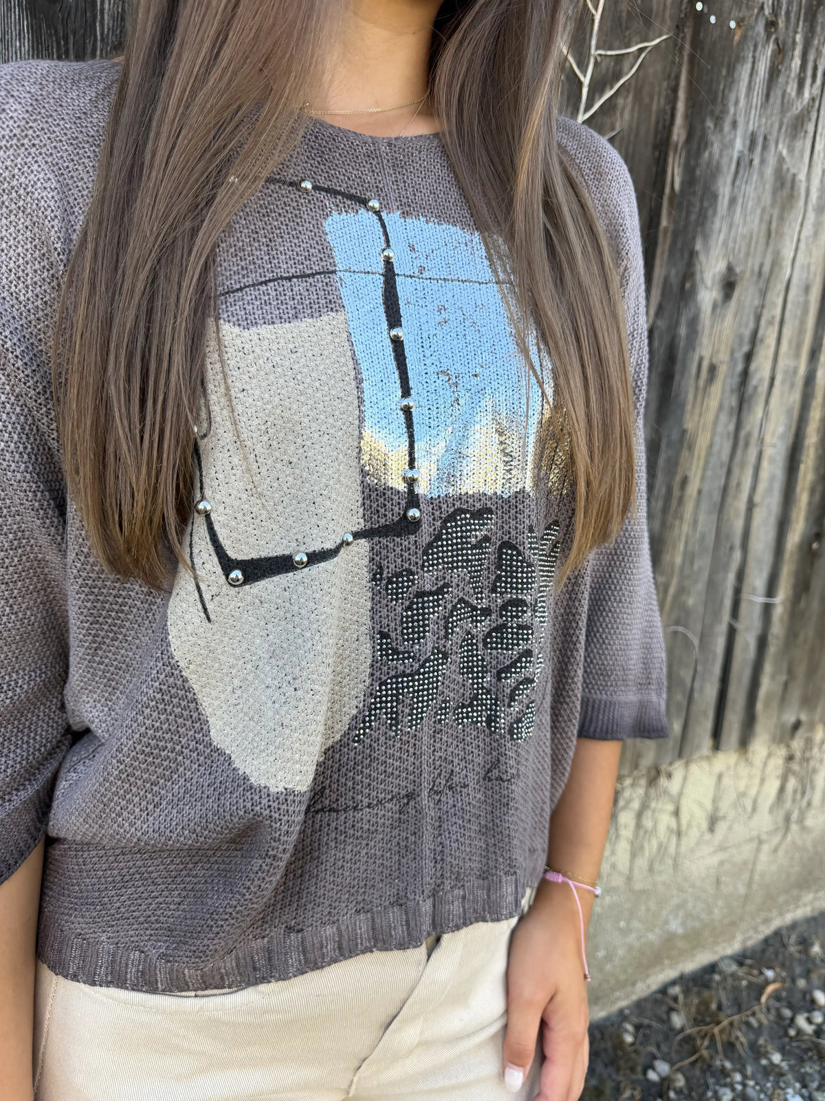 Pullover"Art Mosaic" Taupe