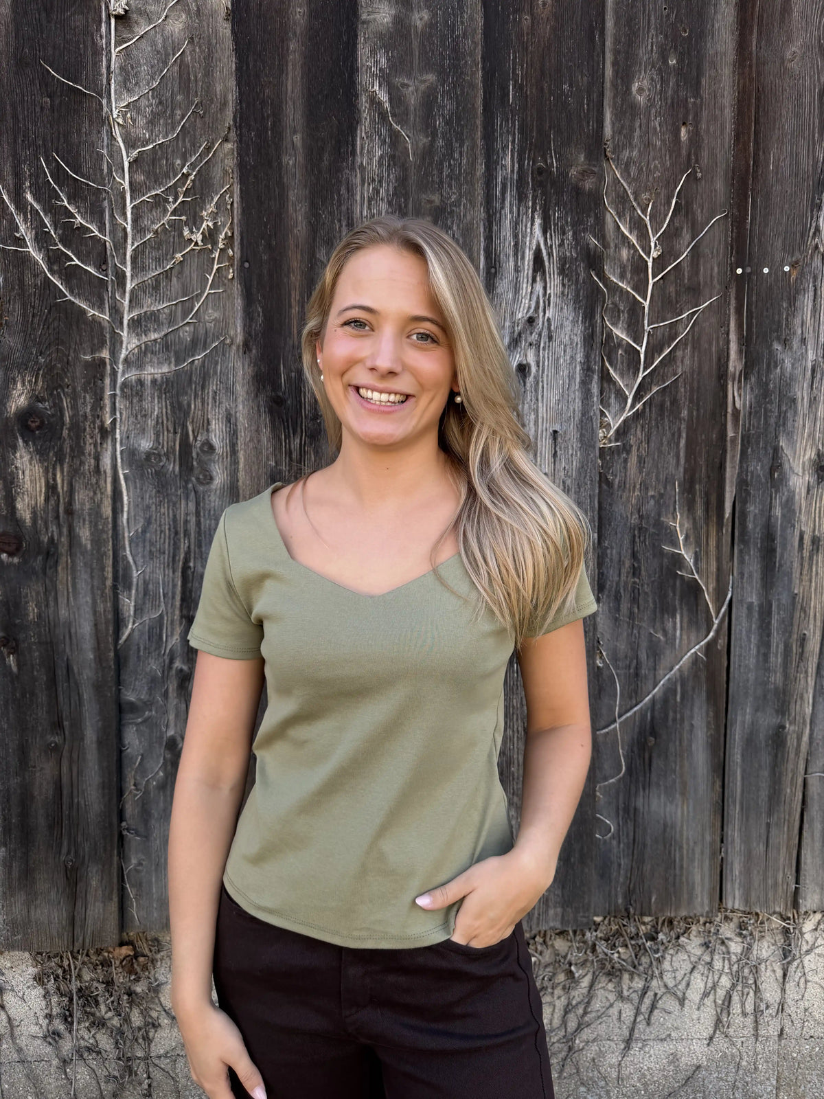 Basicshirt "Sweetline" Salbeigrün