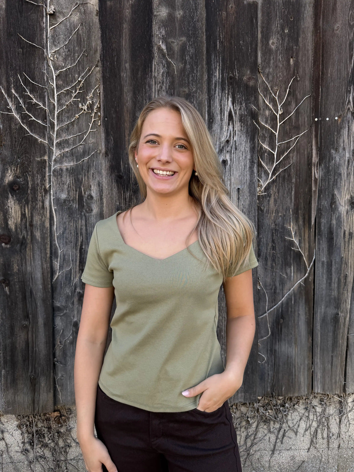 Basicshirt "Sweetline" Salbeigrün