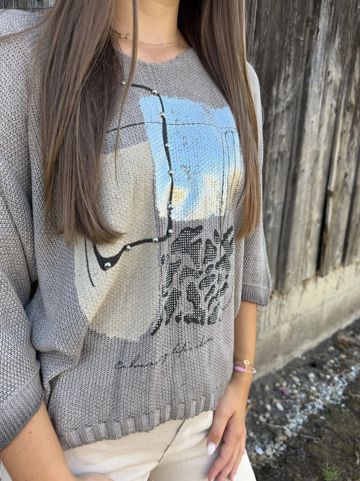 Pullover"Art Mosaic" Grau