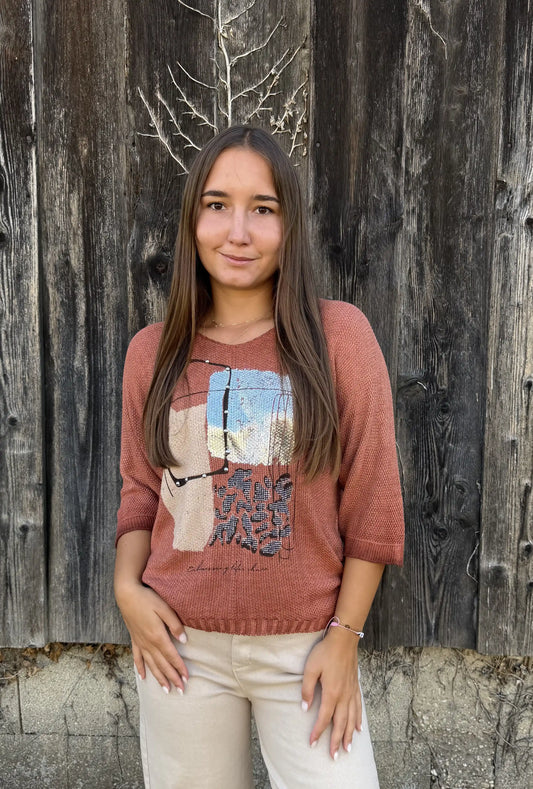 Pullover"Art Mosaic" Terracotta