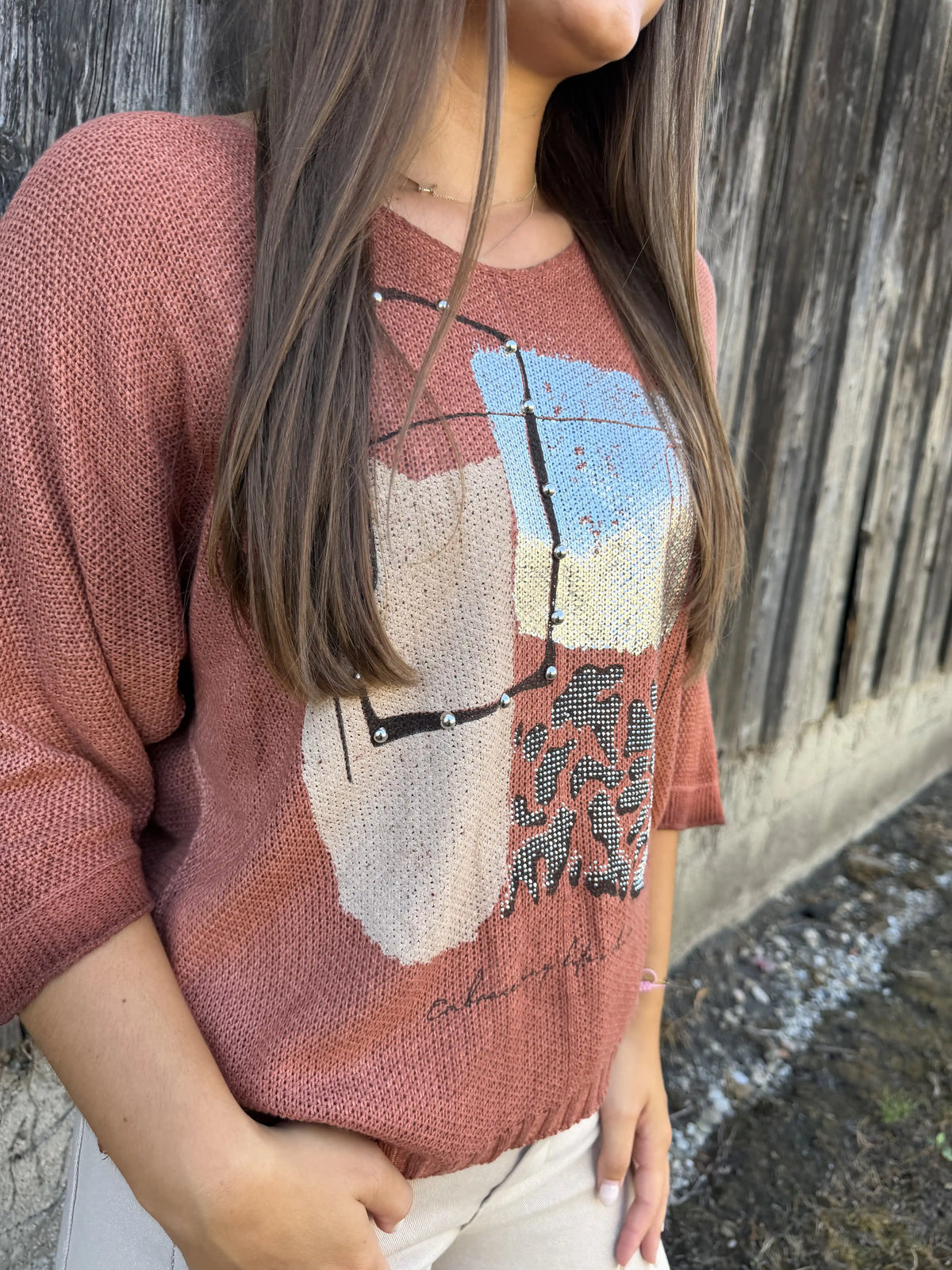 Pullover"Art Mosaic" Terracotta