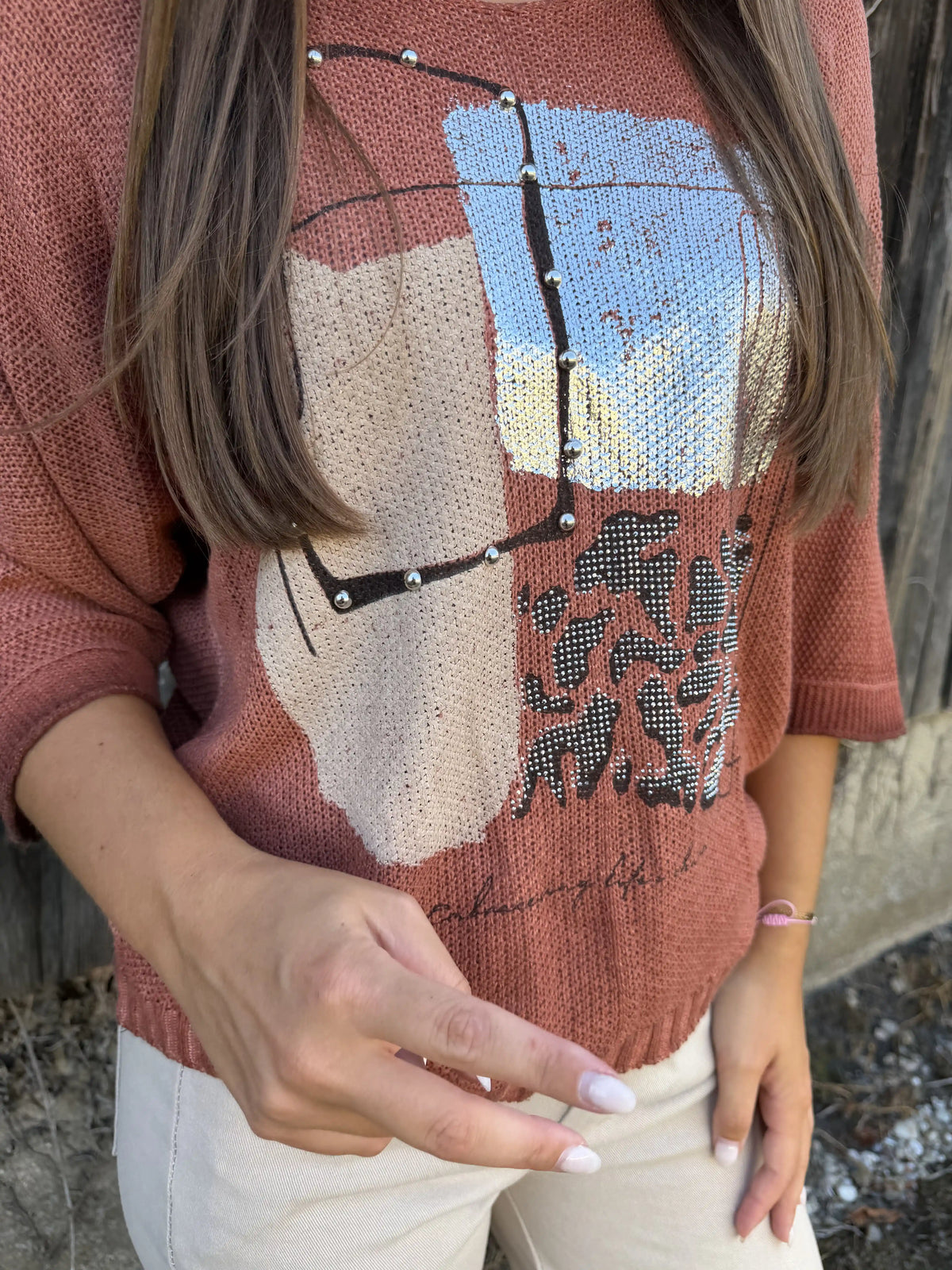 Pullover"Art Mosaic" Terracotta