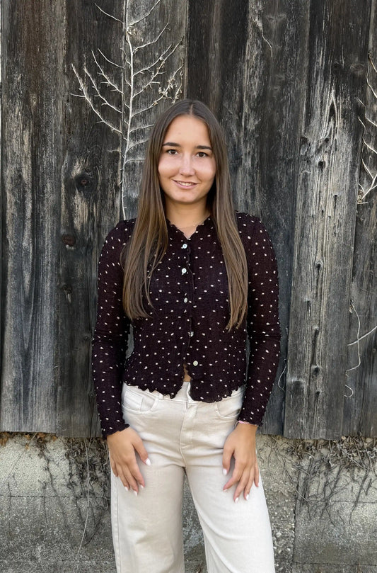 Shirt "Dotelle" Schokobraun