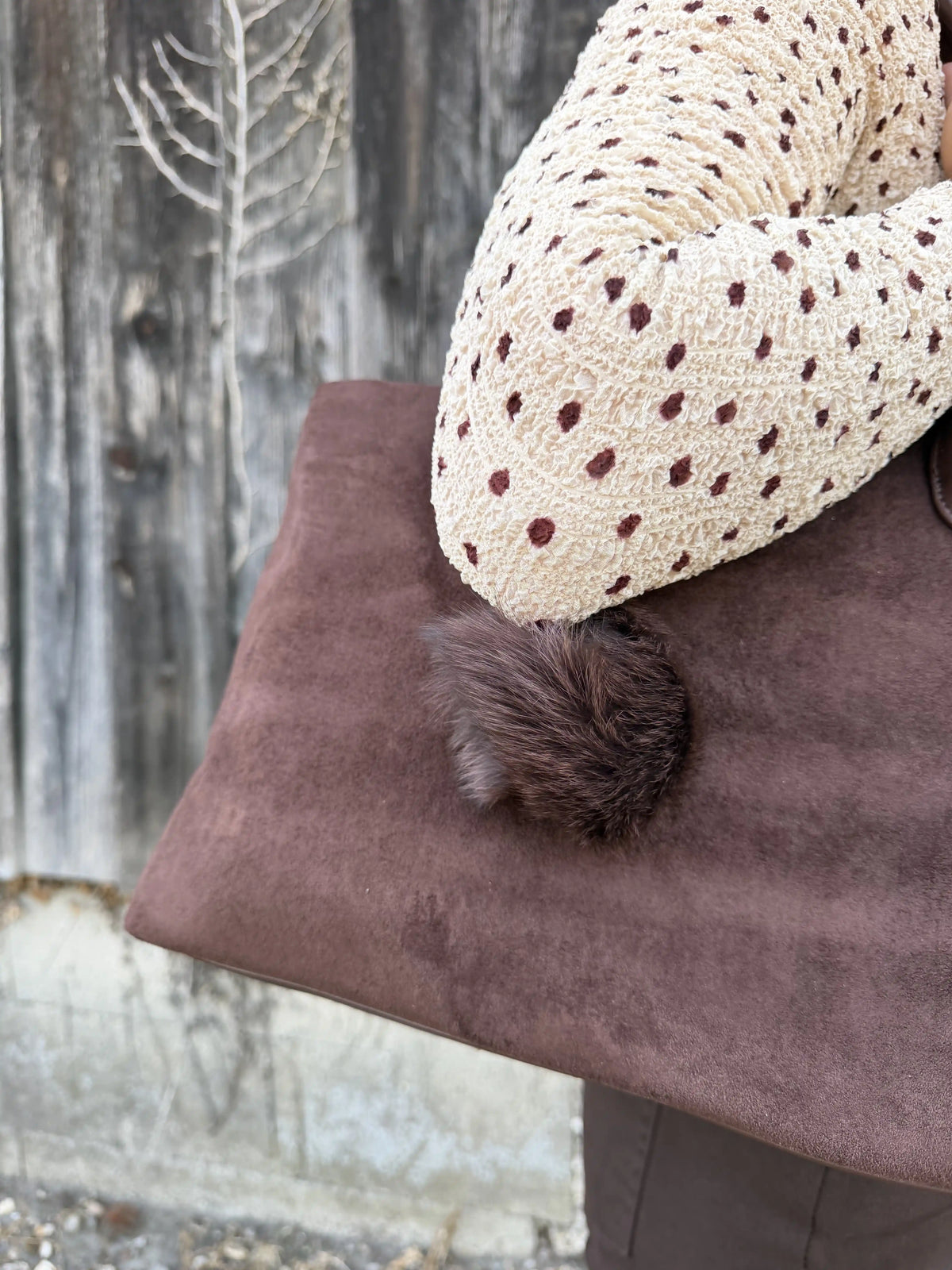 Tasche "Pom Bag" Schokobraun
