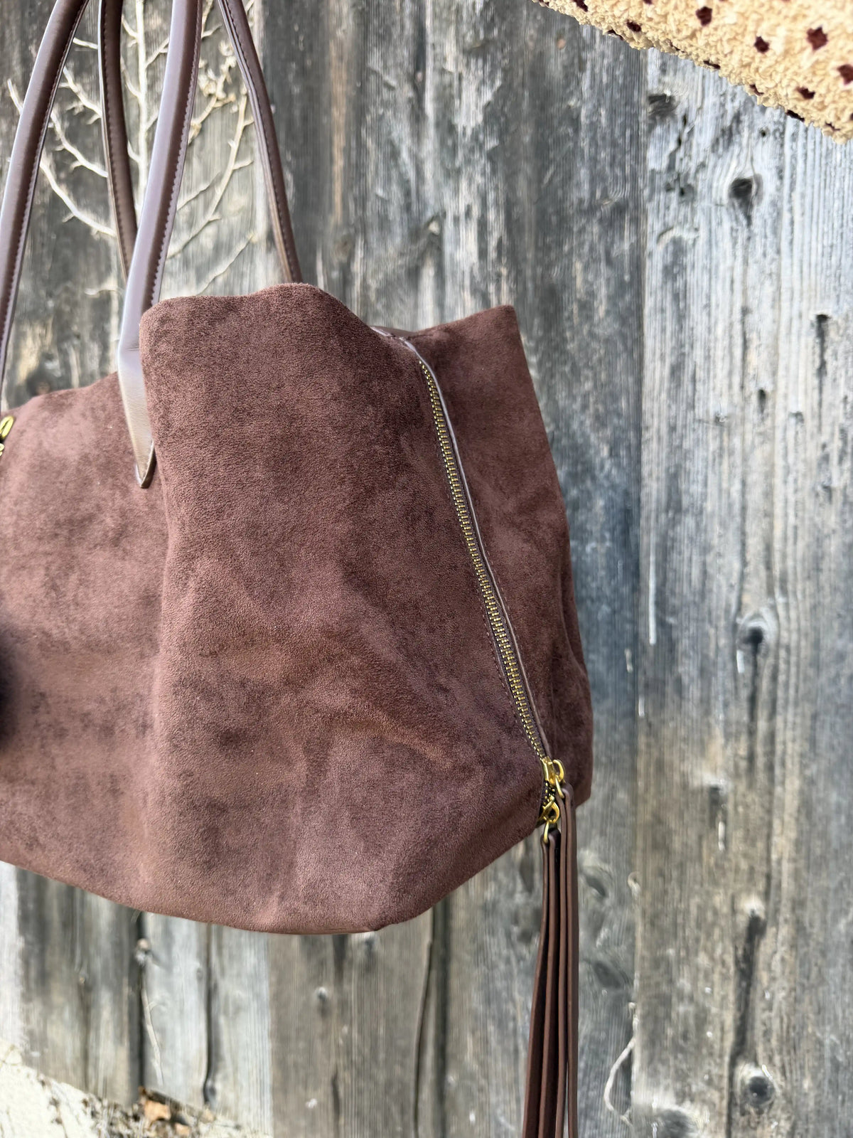 Tasche "Pom Bag" Schokobraun