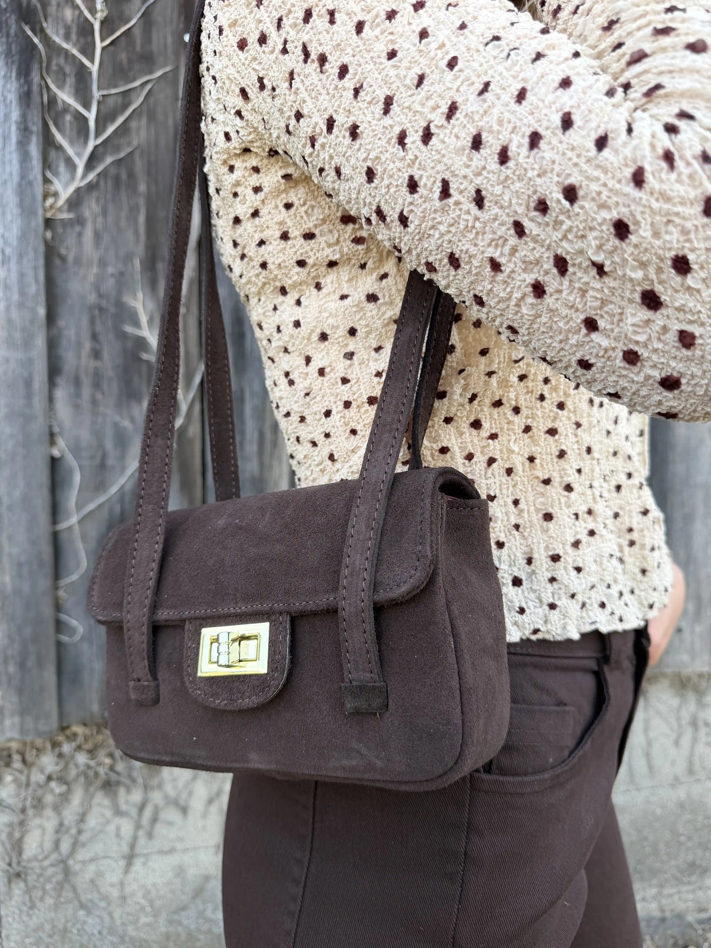 Tasche "Mini Lock" Schokobraun