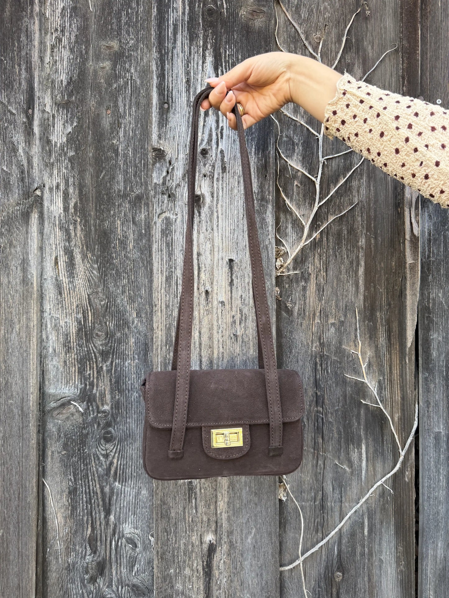 Tasche "Mini Lock" Schokobraun