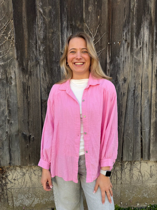 Musselinbluse Rosa