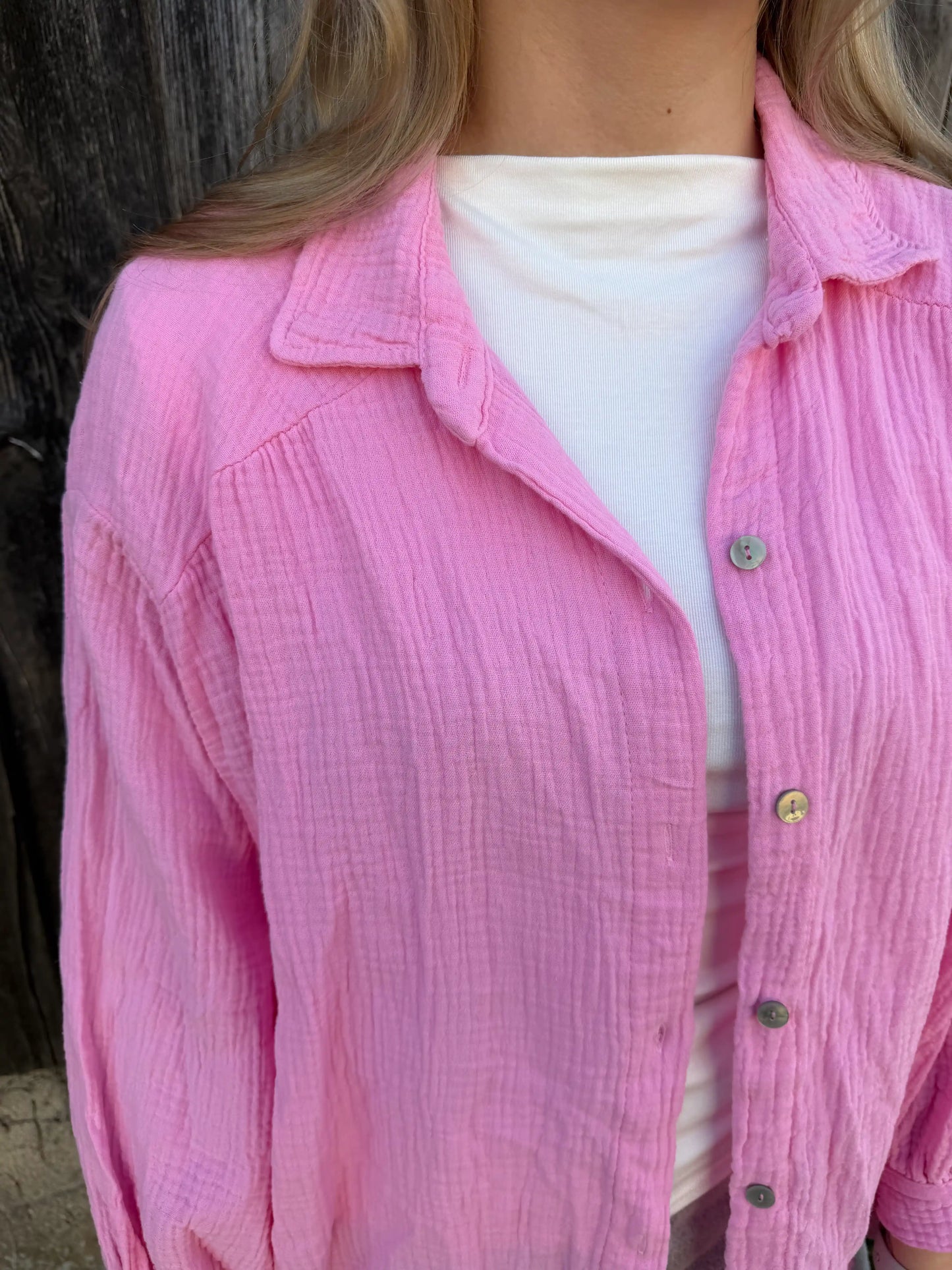 Musselinbluse Rosa