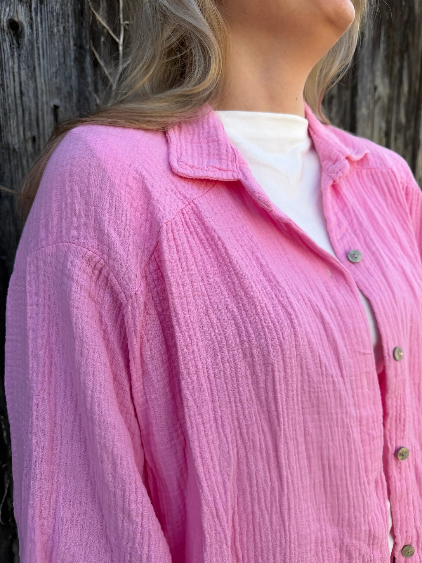 Musselinbluse Rosa
