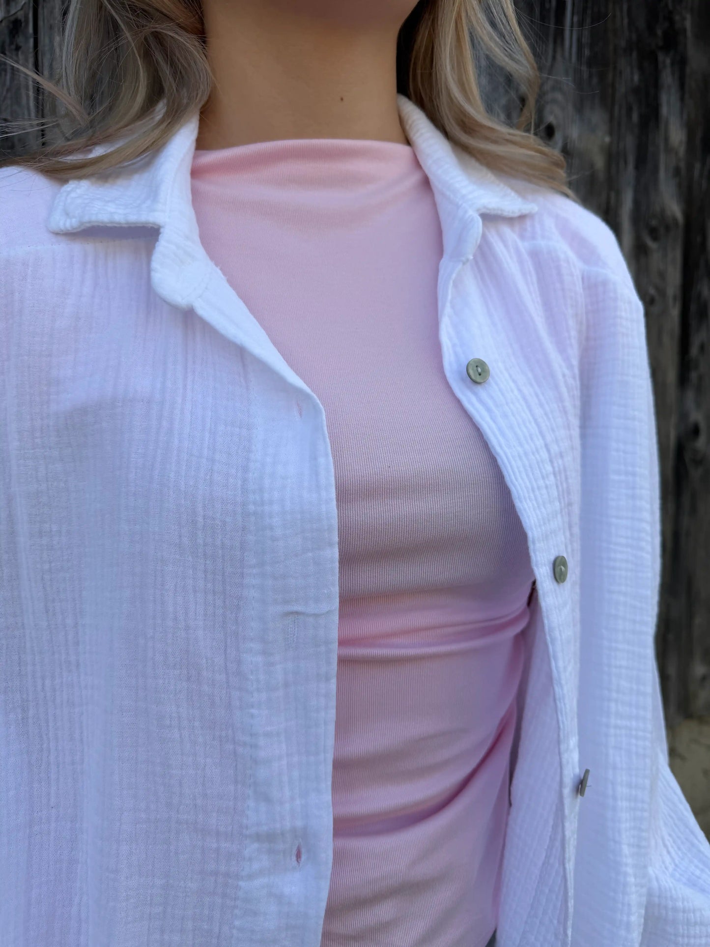Musselinbluse Weiß