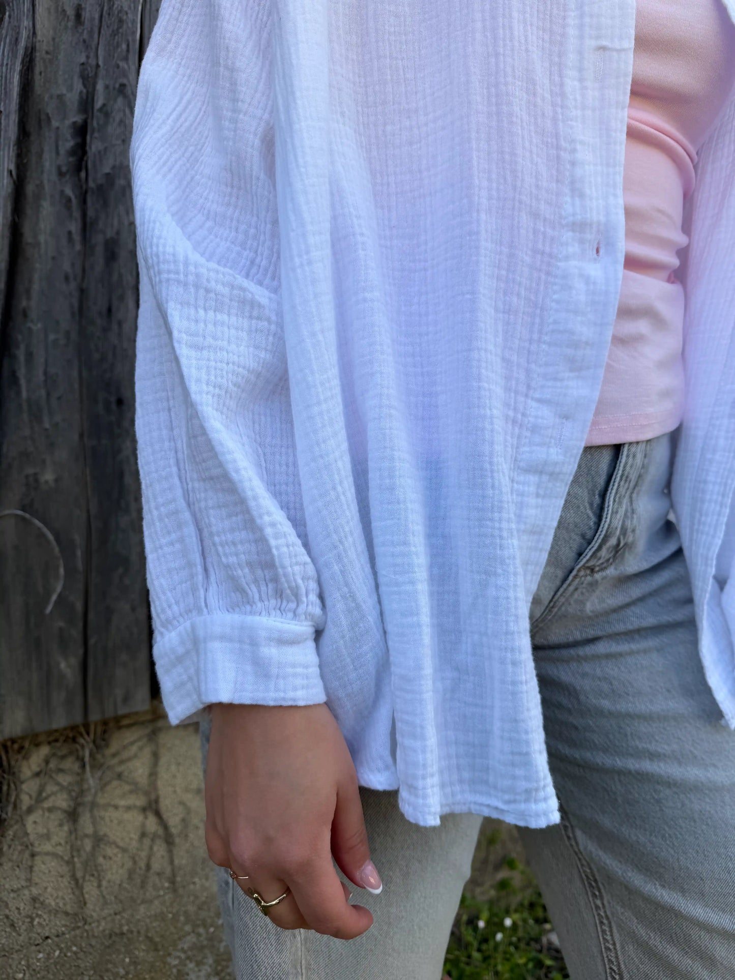 Musselinbluse Weiß