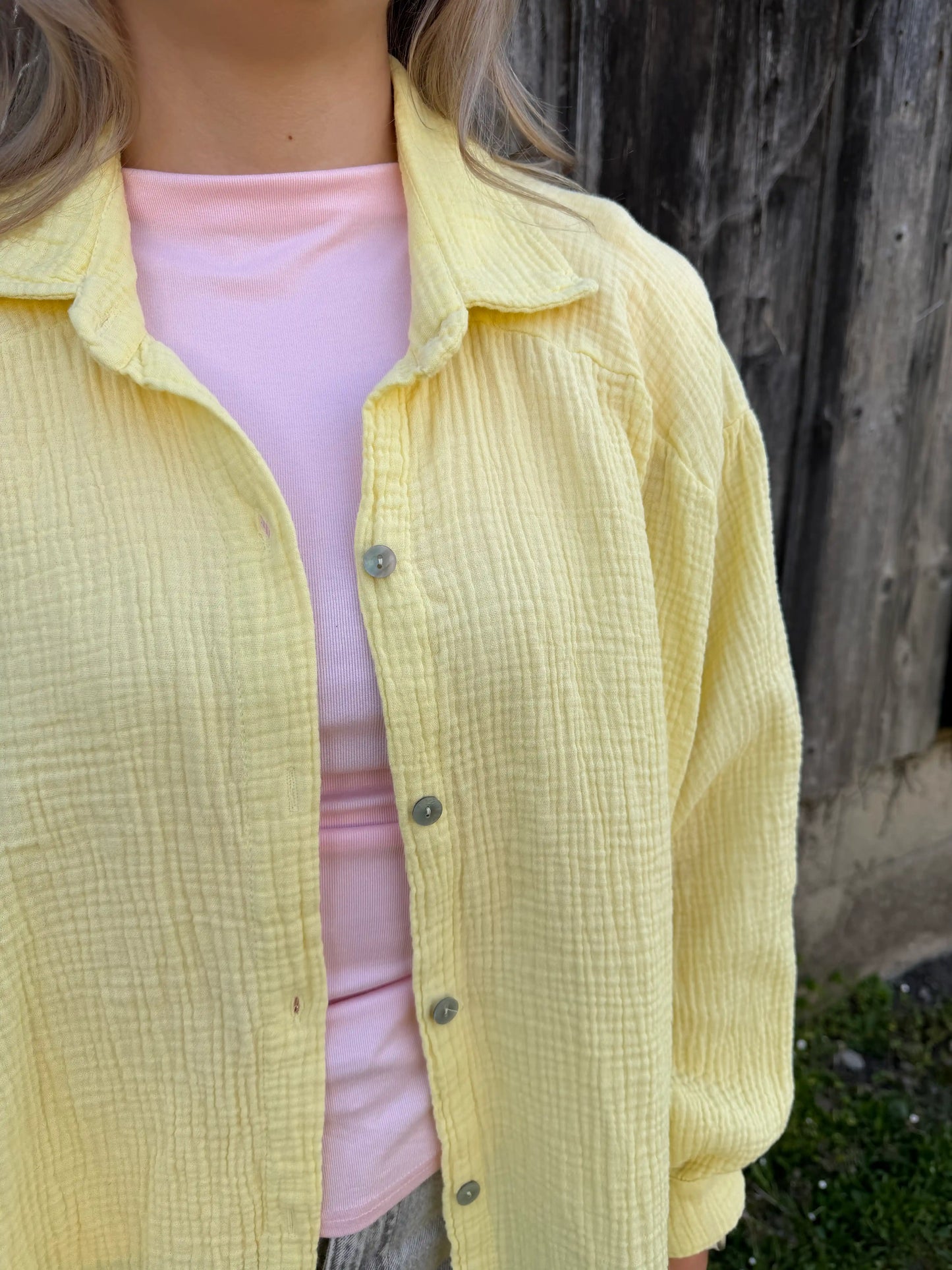 Musselinbluse Pastellgelb