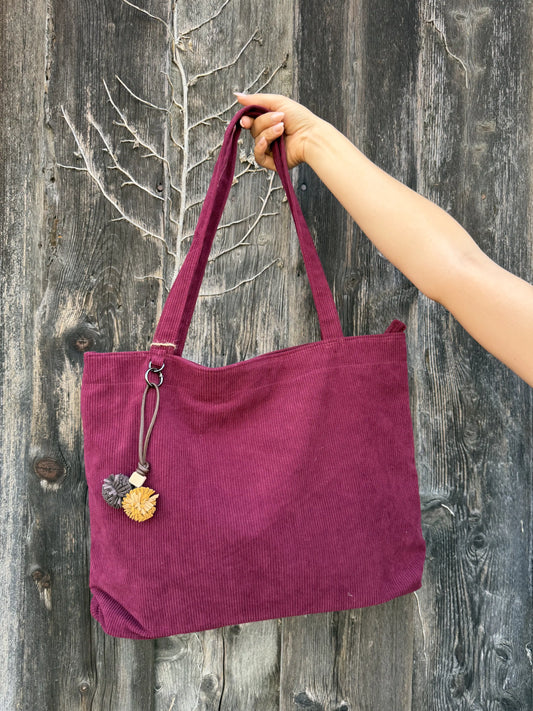 Tasche "Cord Carry" Weinrot