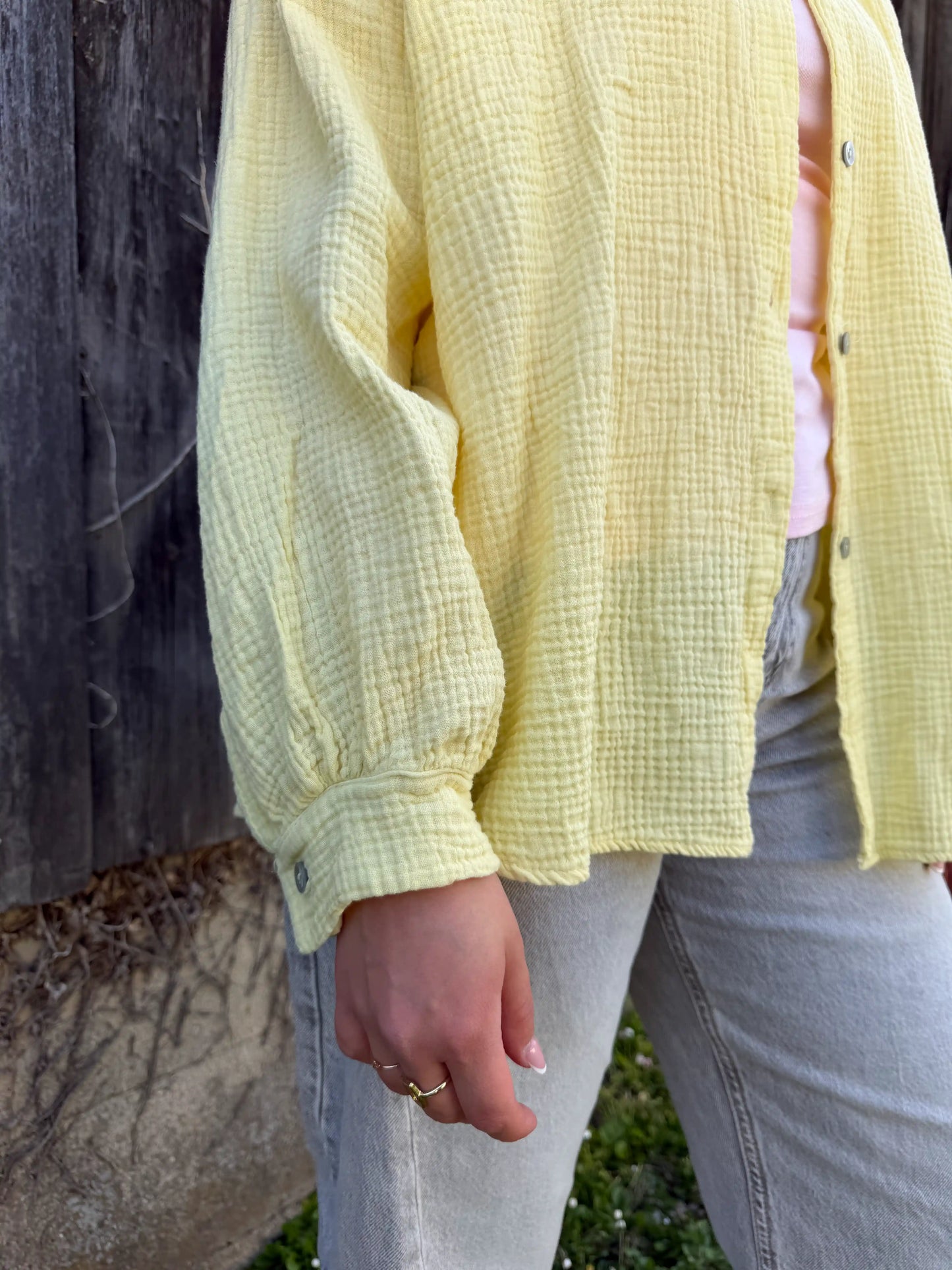 Musselinbluse Pastellgelb