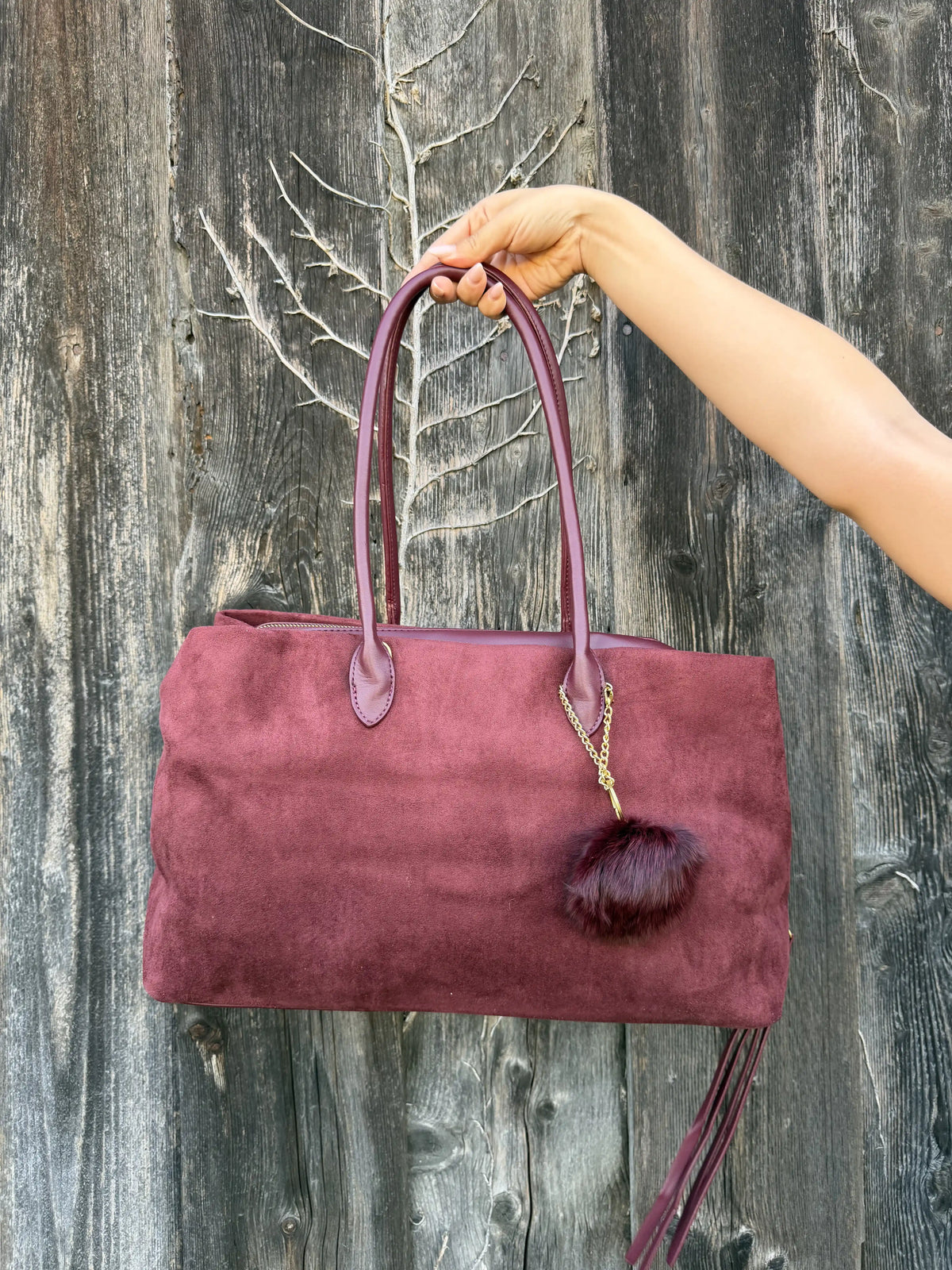 Tasche "Pom Bag" Weinrot