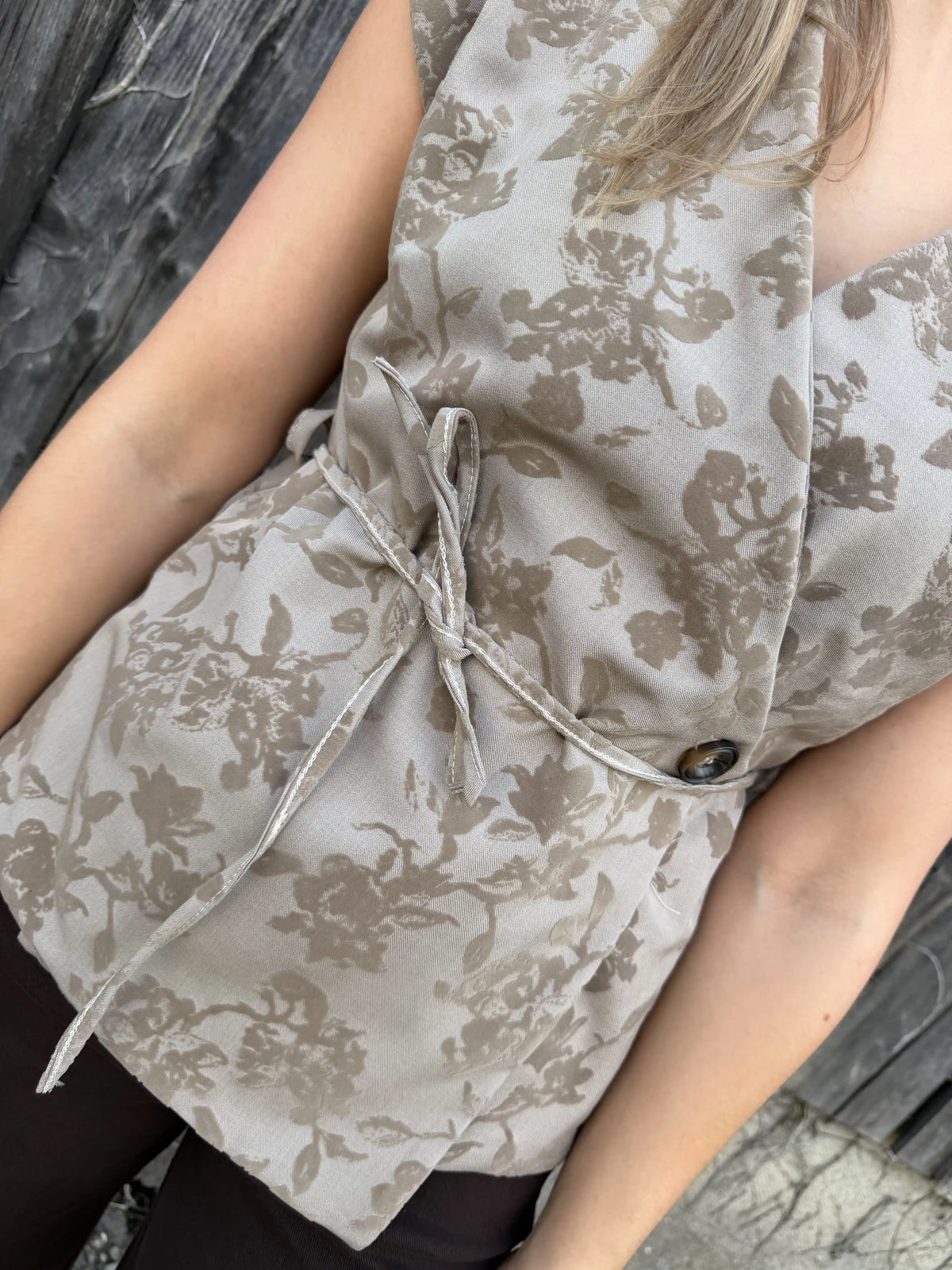 Weste "Wickelflora" Taupe