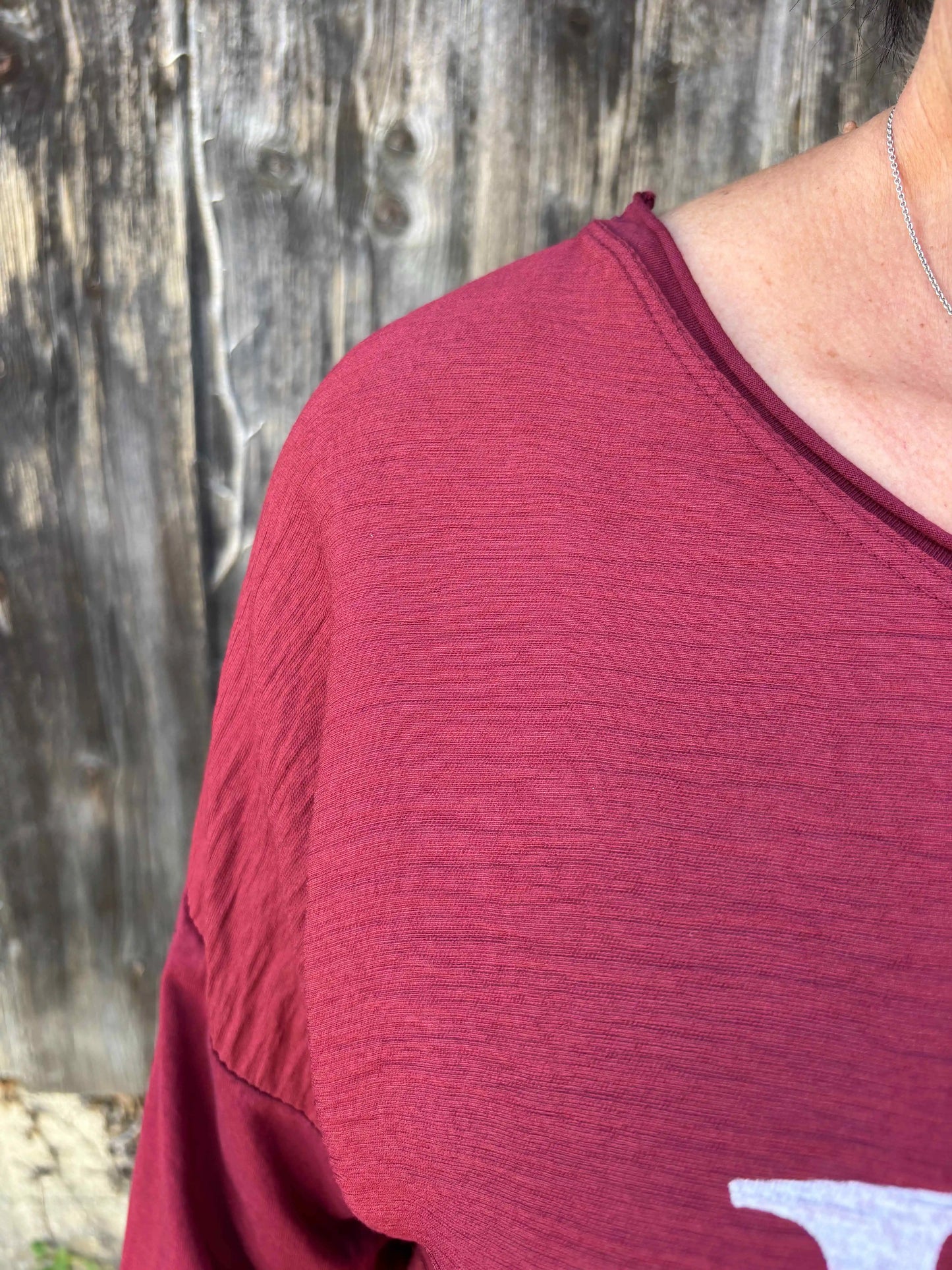 Langarmshirt "Hope" Weinrot
