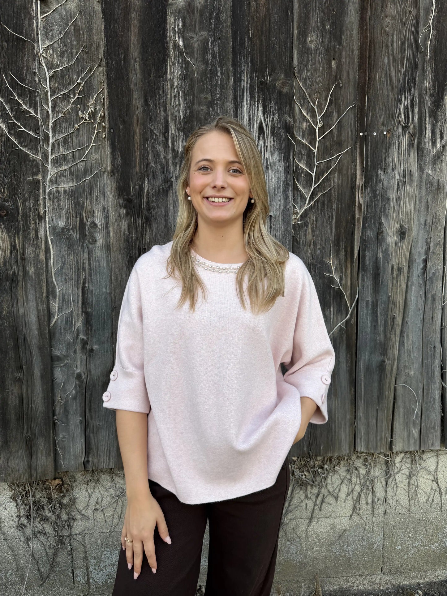 Pullover "Pearlykragen" Rosa