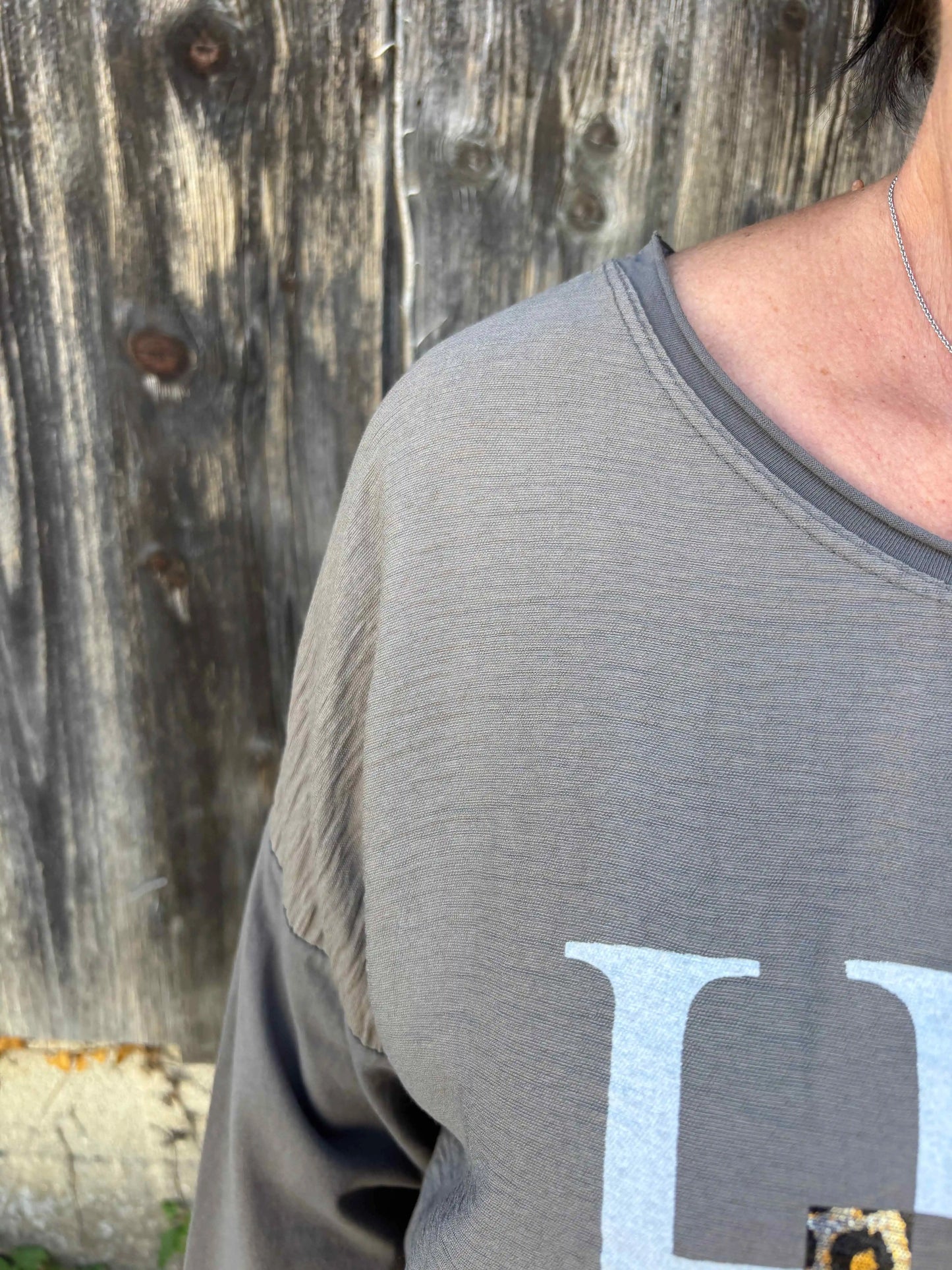 Langarmshirt "Hope" Taupe