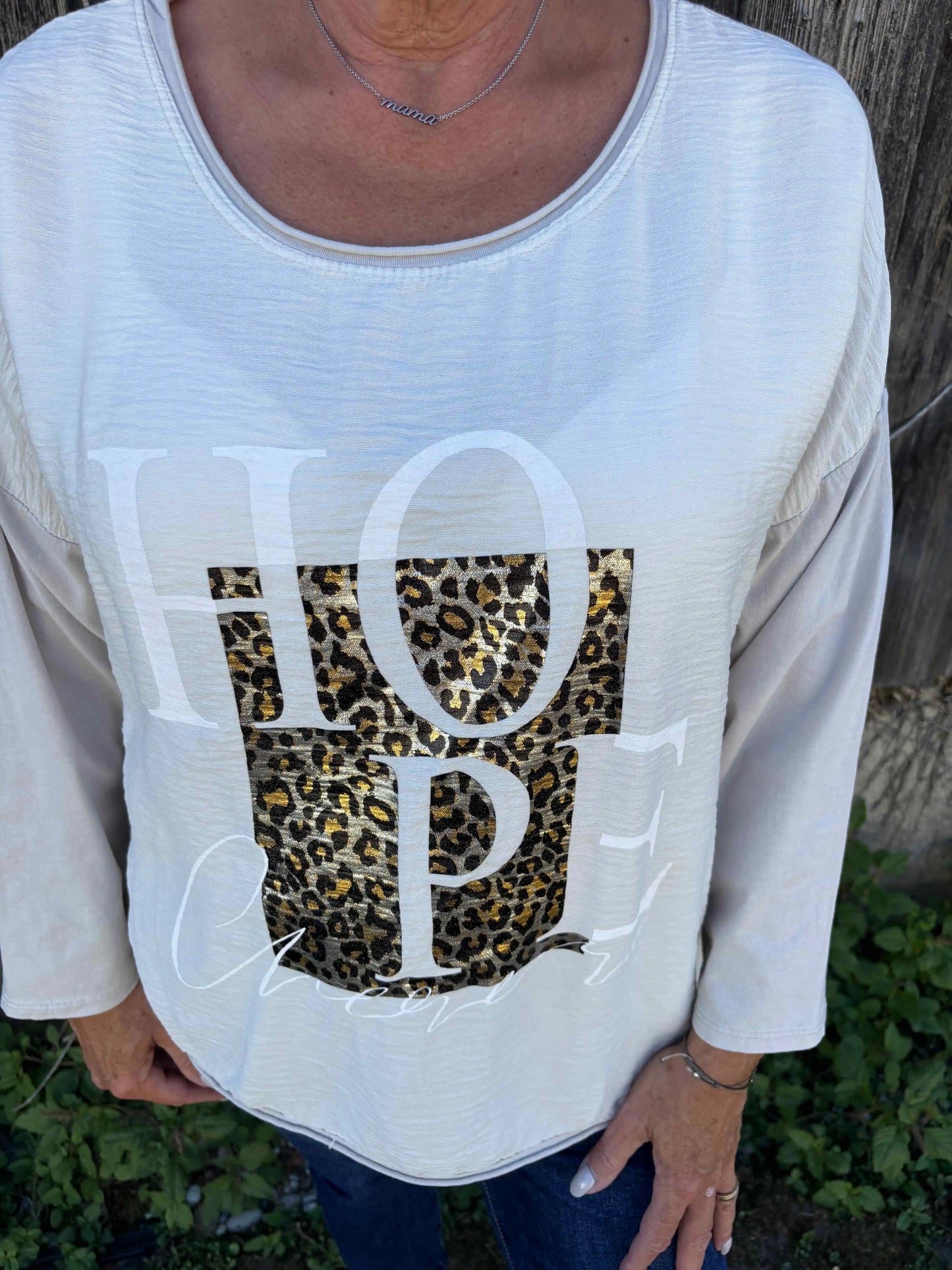 Langarmshirt "Hope" Beige
