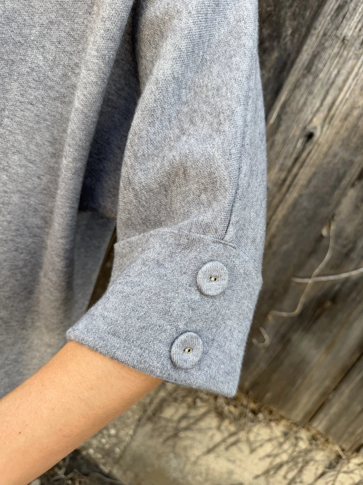 Pullover "Pearlykragen" Grau