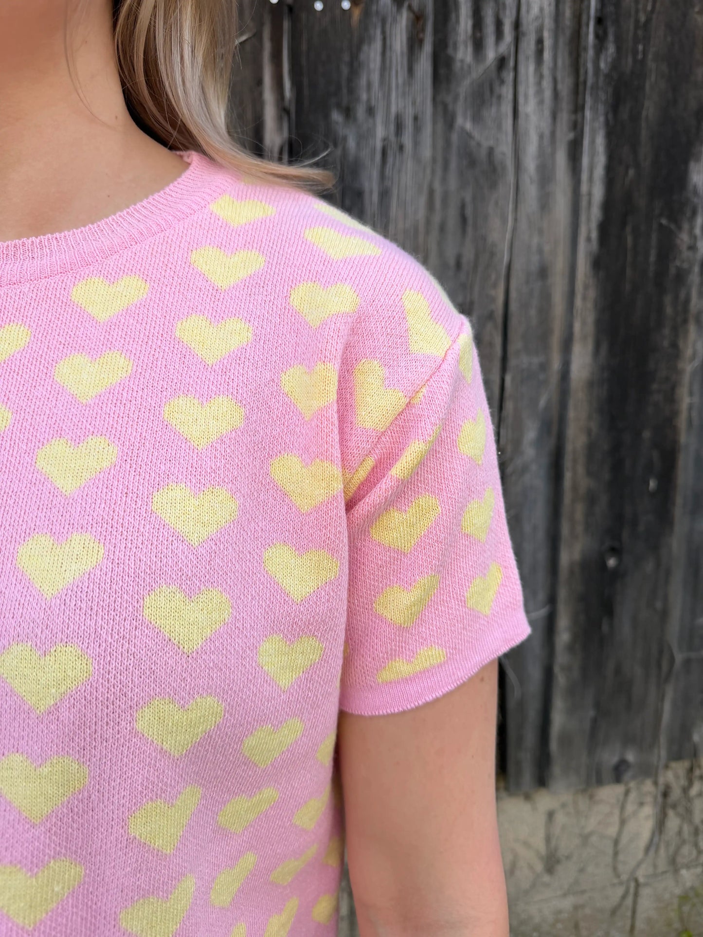 Kurzarmpullover "Lovely" Rosa