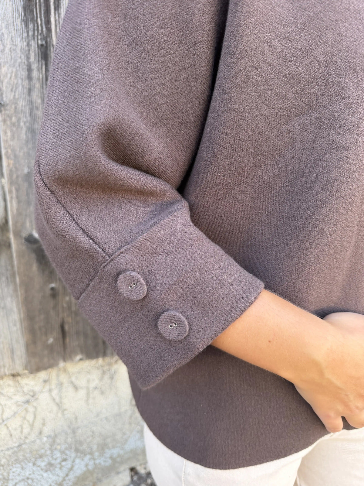 Pullover "Pearlykragen" Schokobrau