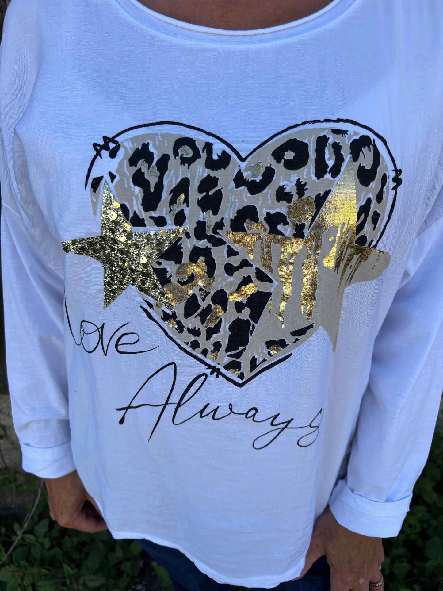 Langarmshirt "Love Always" Weiß