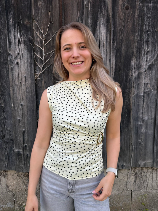 Shirt "Midnight Dots" Pastellgelb