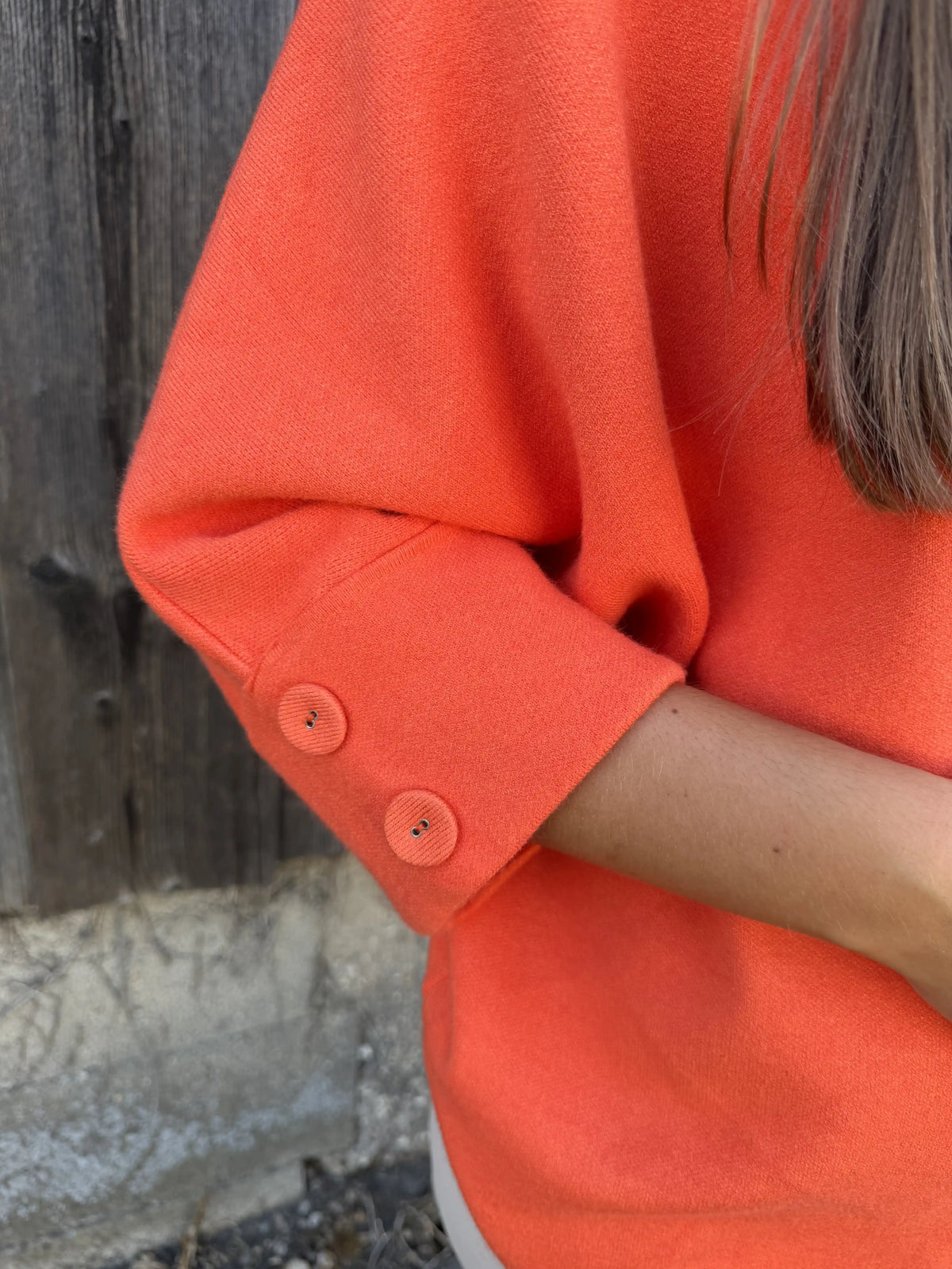 Pullover "Pearlykragen" Orange