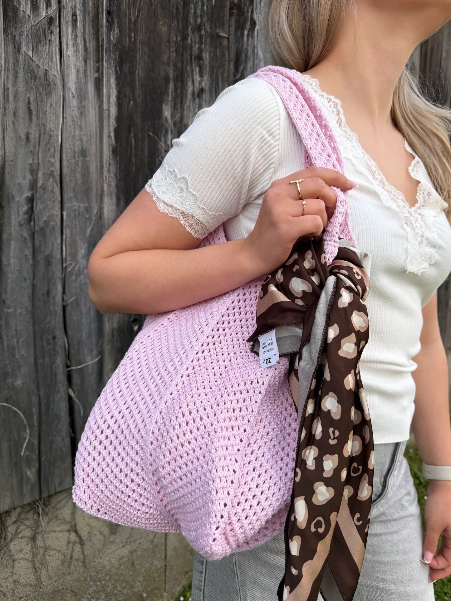 Häkeltasche "Crochet" Rosa